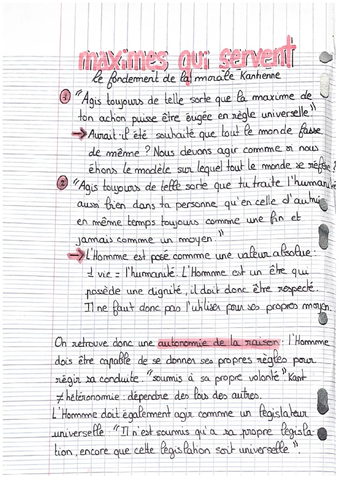 # LA MORALE
=> discipline qui met en place des normes visant à
réguler la conduite. Elle s'applique sur des règles
(principe de conduite qu