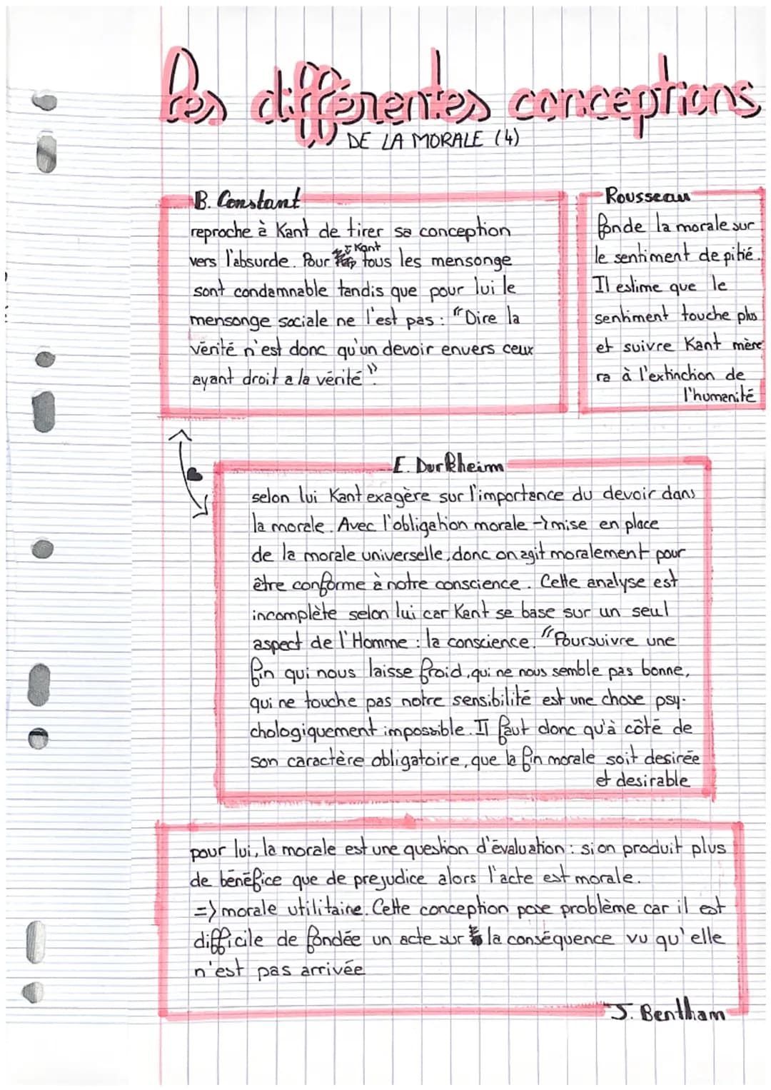 # LA MORALE
=> discipline qui met en place des normes visant à
réguler la conduite. Elle s'applique sur des règles
(principe de conduite qu