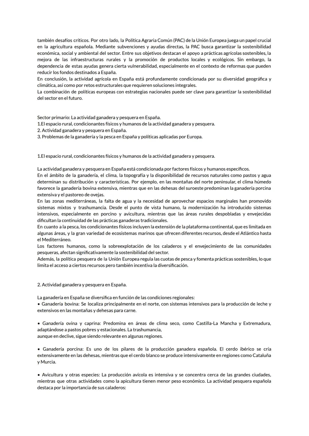 # Los espacios del sector primario
Sector primario: La actividad agrícola en España.
1. El espacio rural y los condicionantes físicos y hu