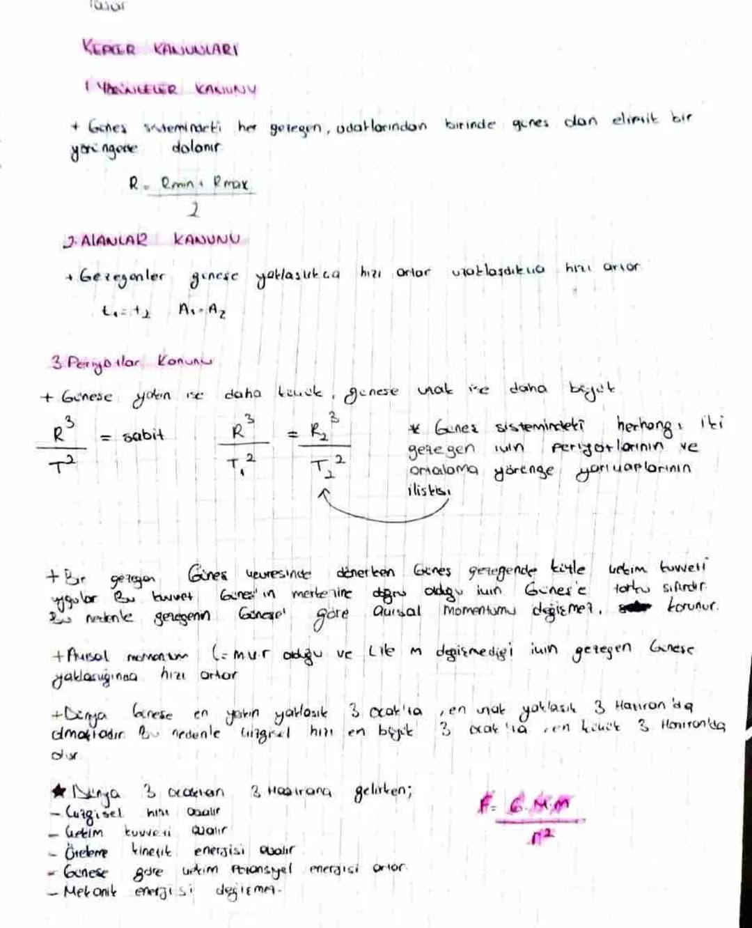 JOUD
KEPER KANUNLARI
I YORNGELER KARJUNY
+ Genes snseminacti her gezegen, udatlarından birinde gunes dan elimit bir
yoringove dolonir
$R=
