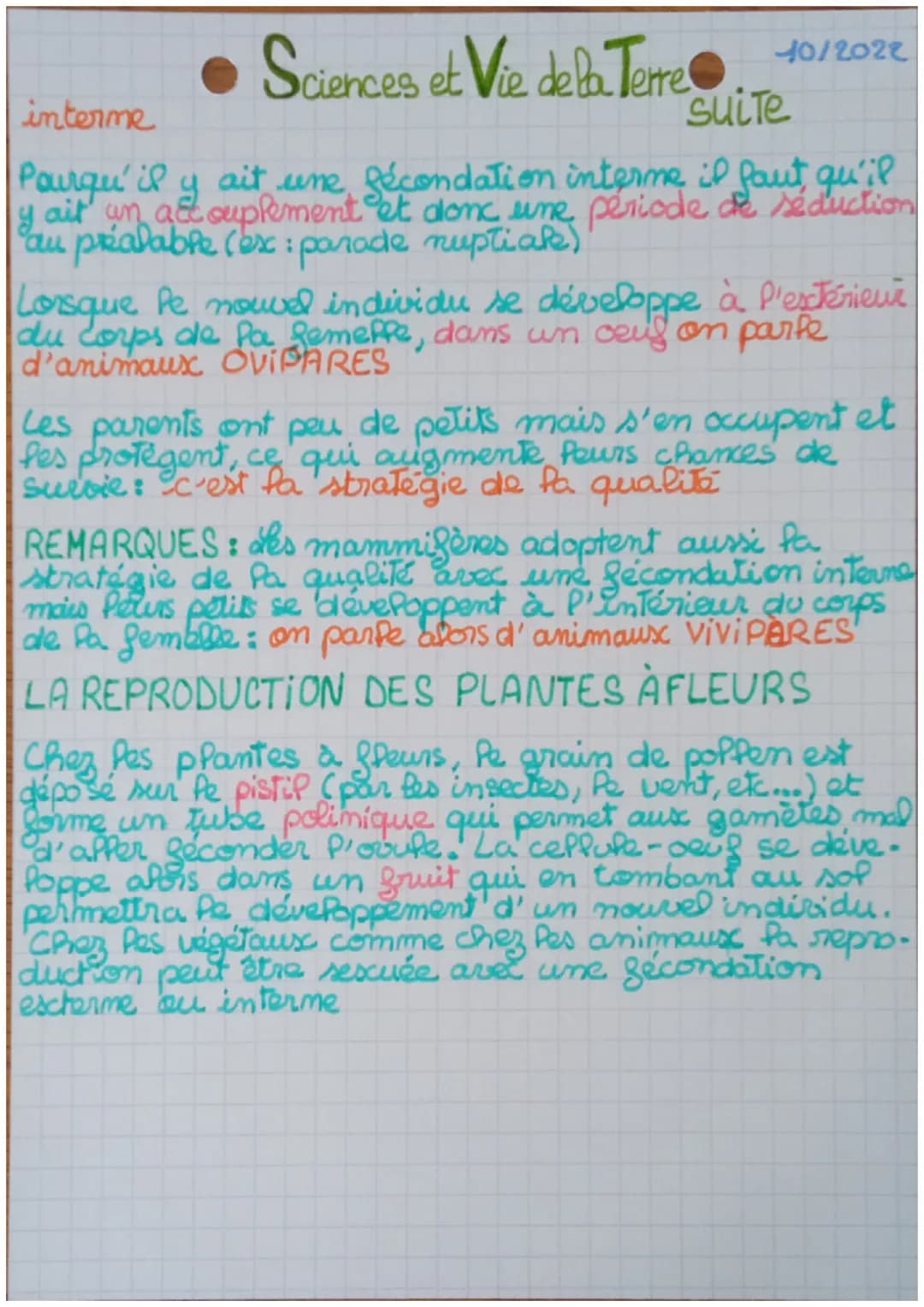 # Sciences et Vie de la Tore 10/2022
# REPRODUCTION DES ÊTRES VIVANTS
il existe 2 types de reproductions
reproduction SEXUÉE
reproductio