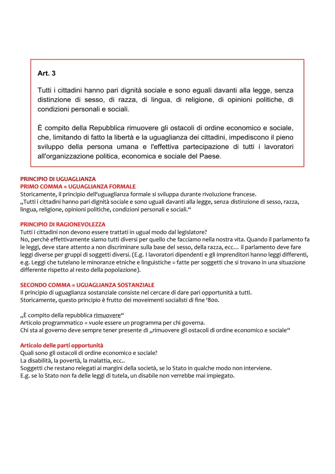 # I PRINCIPI FONDAMENTALI DELLA COSTITUZIONE (1-12)
Art. 1
L'Italia è una Repubblica democratica, fondata sul lavoro.
La sovranità appart