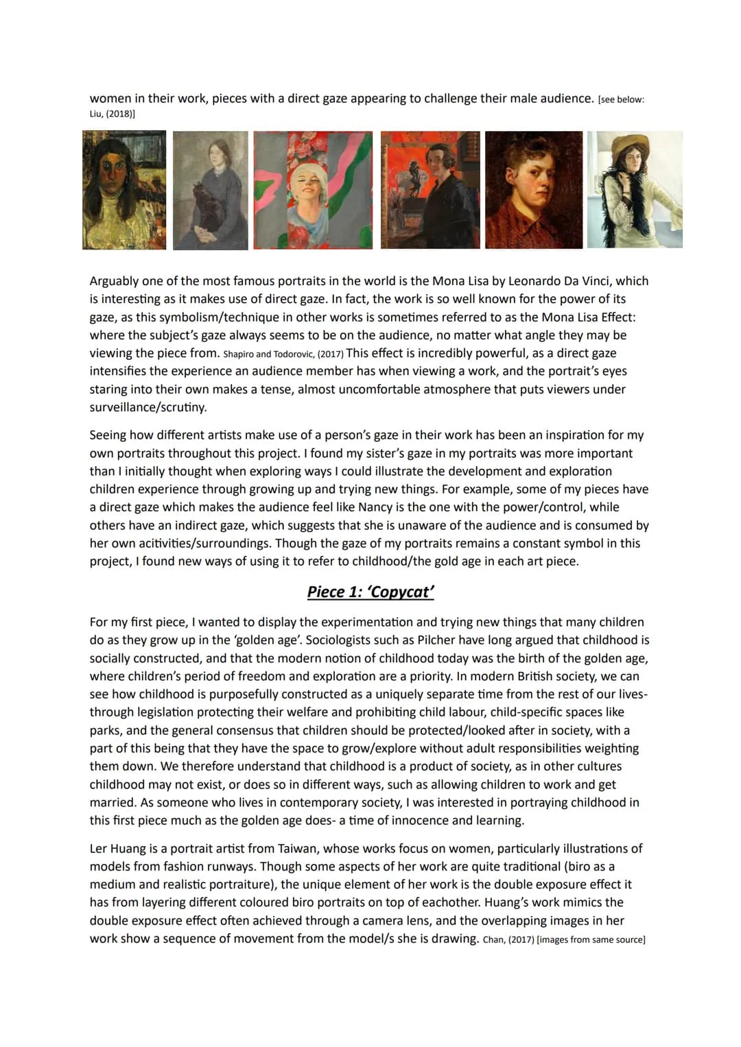 # Saffron McCaughey: Portraiture/Component 1 Essay:
## Introduction:
I already knew even before starting my project that I wanted to focus