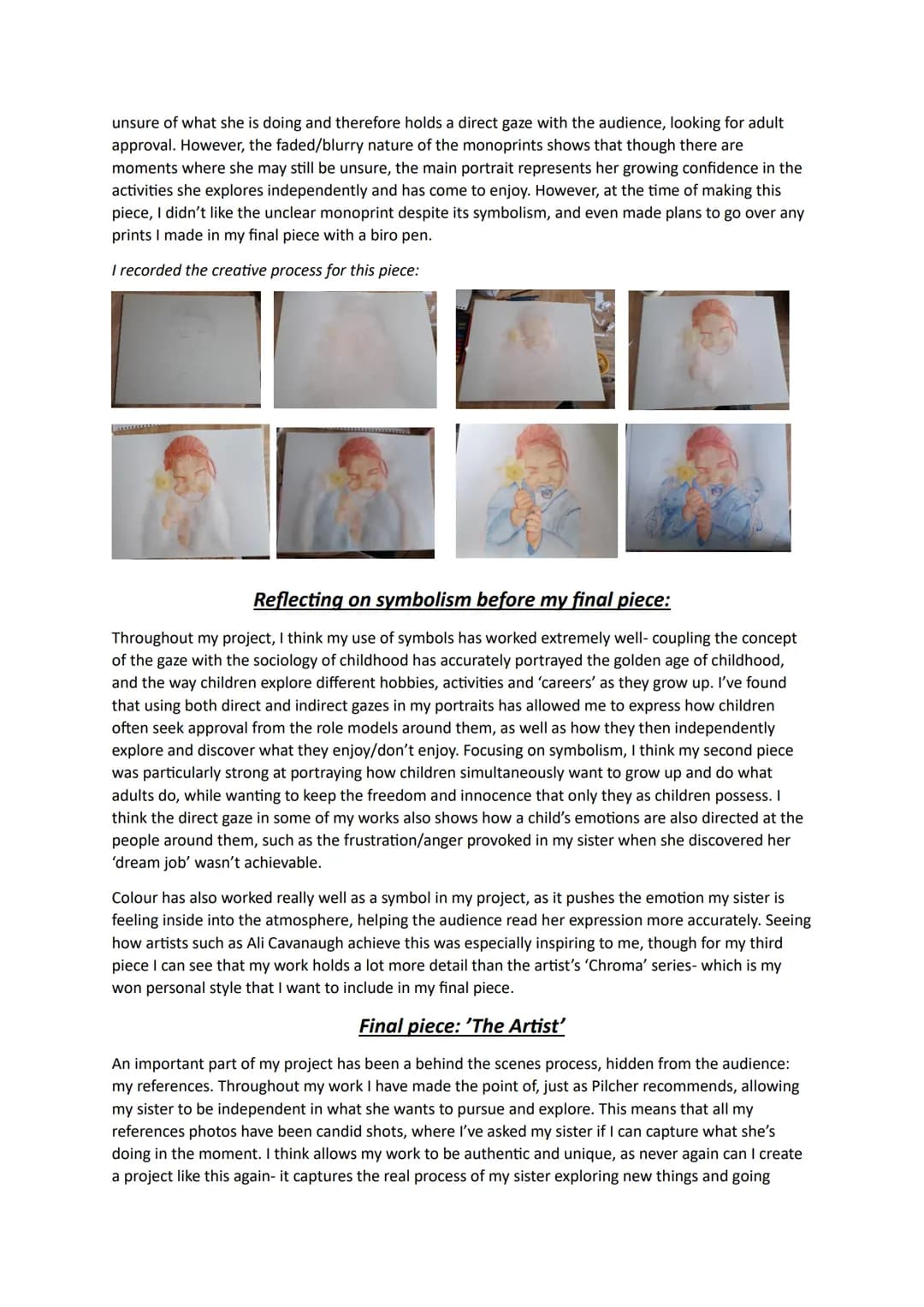 # Saffron McCaughey: Portraiture/Component 1 Essay:
## Introduction:
I already knew even before starting my project that I wanted to focus
