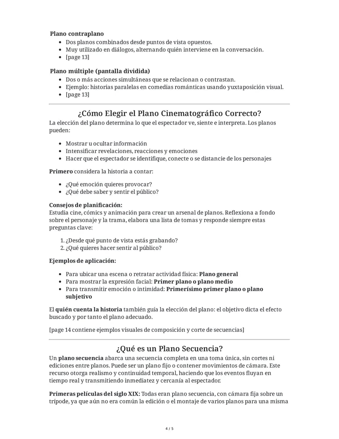 --- OCR Start ---
Introducción al Lenguaje Audiovisual
¿Qué es un plano cinematográfico?
Un plano cinematográfico es la unidad mínima de con