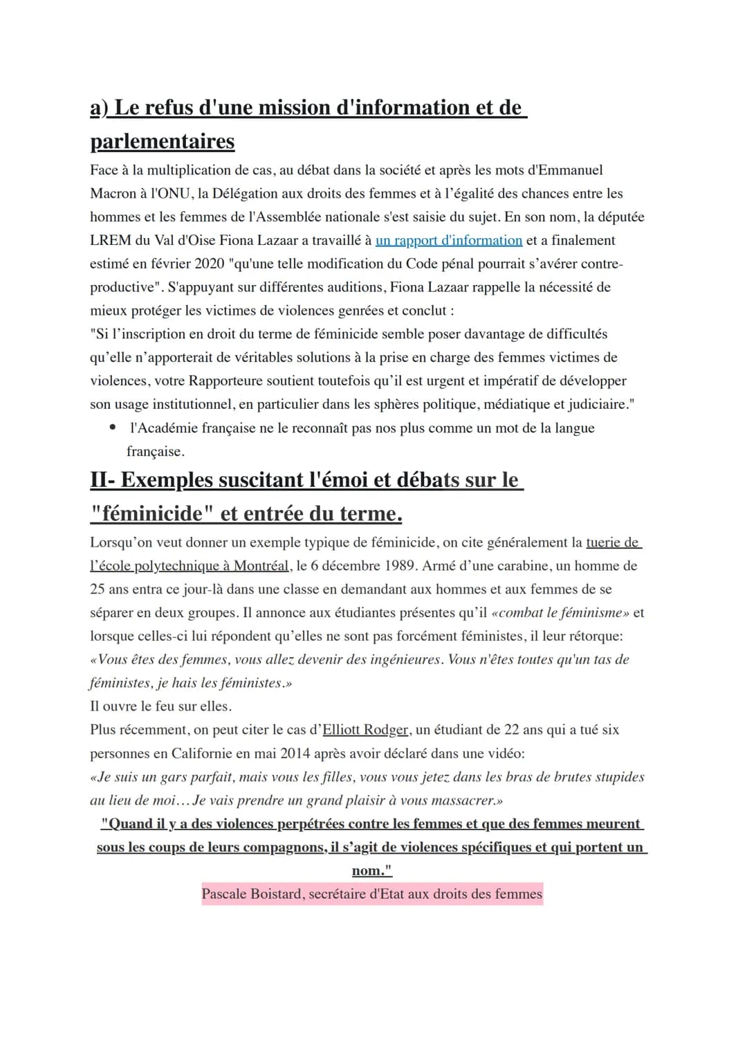 # Peut-on encore parler de crimes
passionnels ou faut-il introduire la
notion de féminicides dans le code pénal
?
Féminicide: meurtre d'une