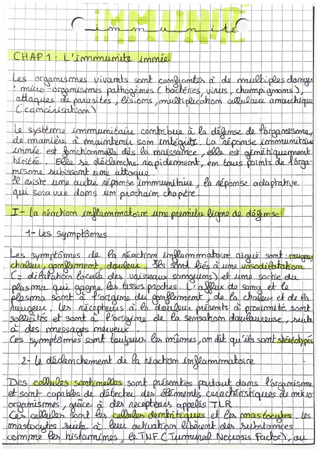 C
m
CHAP 1: L'immumite immée
Les organismes vivants sont confrontés à de multiples danger
+ micro-orgamismes pathogemes (bactéries, vinus,