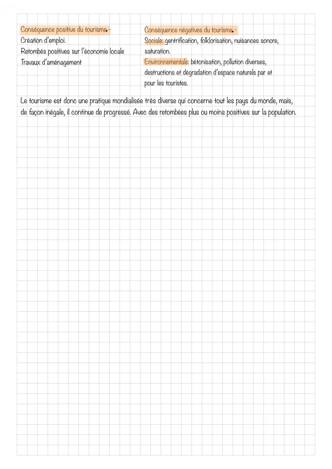 # Le tourisme et son espace
Tourisme=pratique qui date du XIXeme siècle. Elle était initialement réservé au jeunes
aristocrates qui partait