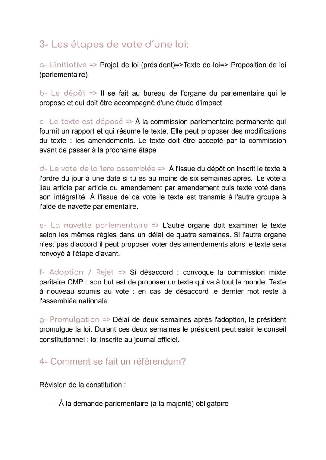 # L'Organisation du Droit :
1- La Constitution:
Il est important de savoir que l'état de droit garantie la démocratie
L'état de droit res