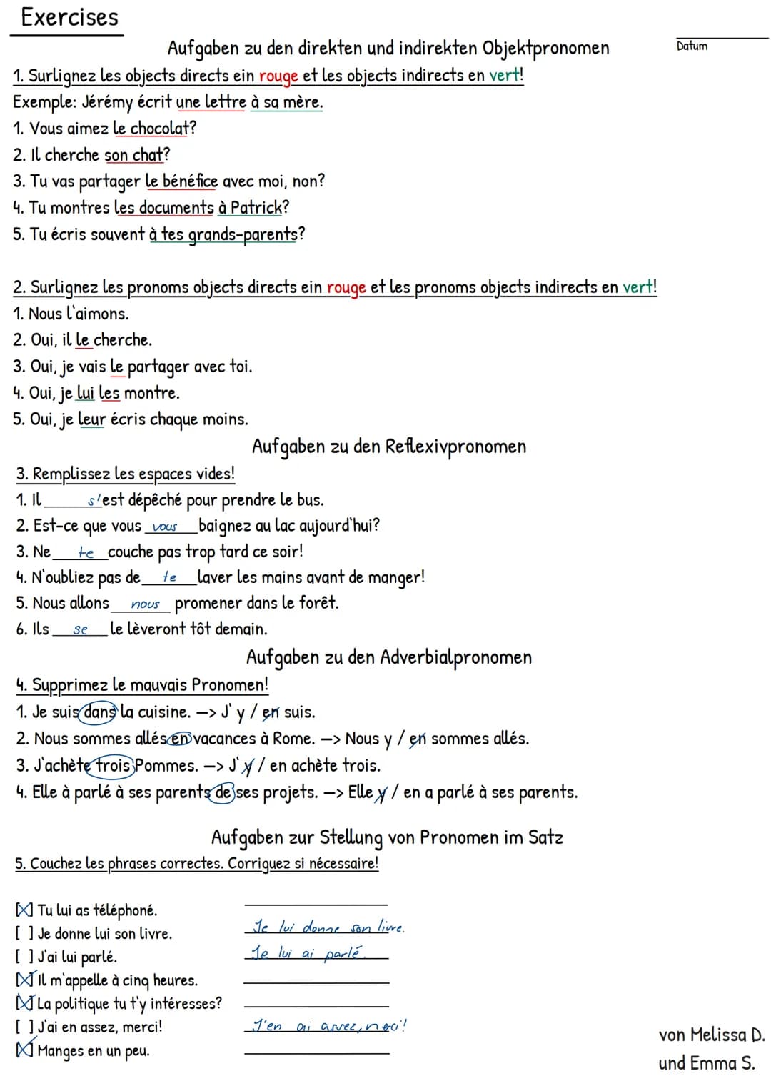 # DIE UNVERBUNDENEN PERSONALPRONΟΜΕΝ
LES PRONOMS DISJOINTS
Warum unverbunden?
-> diese, sind anders als die verbundenenen Personalpronomen