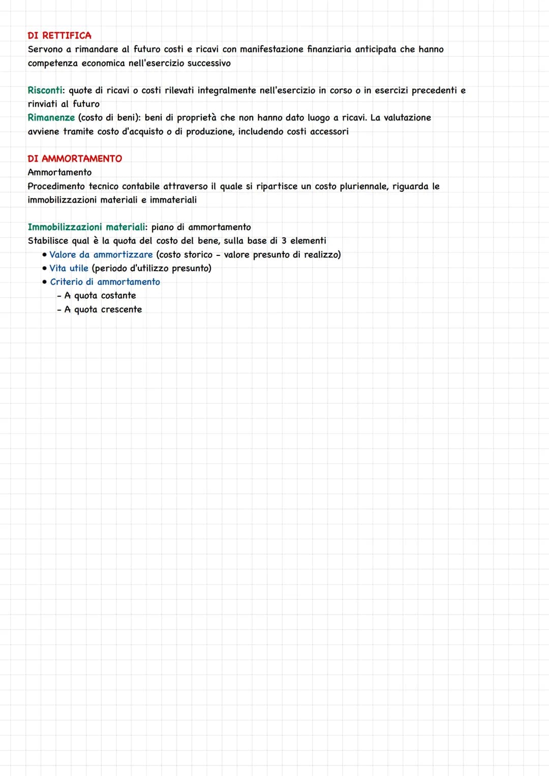 # Scritture di assestamento
Scritture contabili redatte al termine dell'esercizio. Servono a determinare la competenza economica
di costi e
