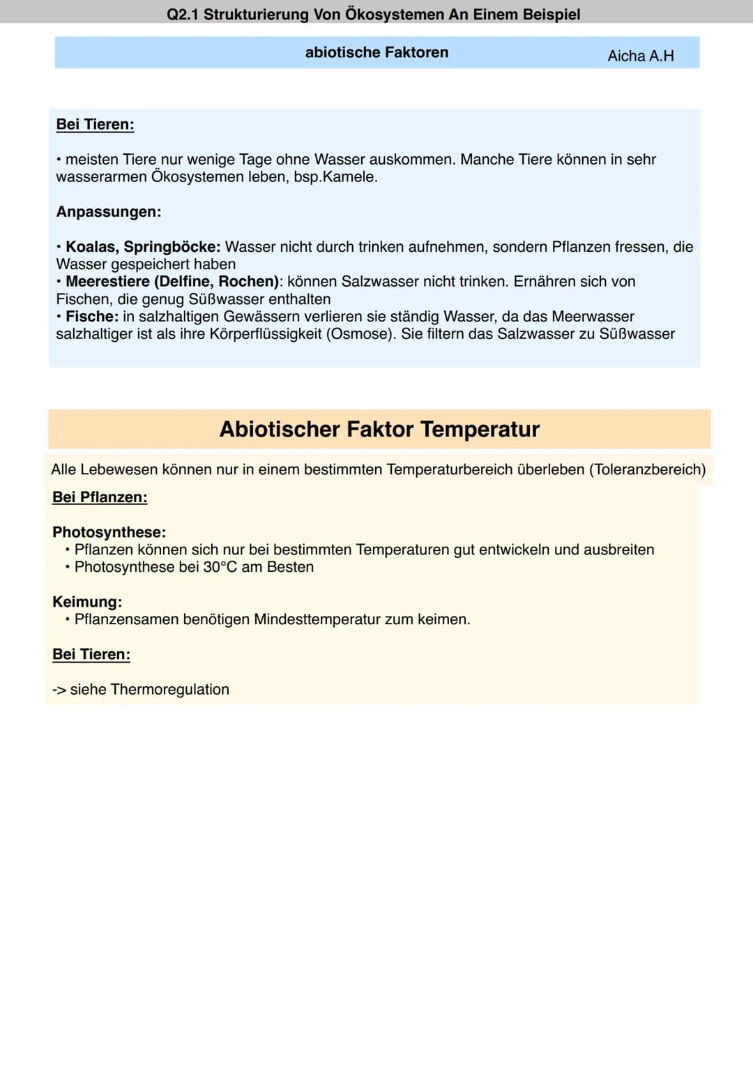 Q2.1 Strukturierung Von Ökosystemen An Einem Beispiel
Aicha A.H # Q2.1 Strukturierung Von Ökosystemen An Einem Beispiel
abiotische Faktoren