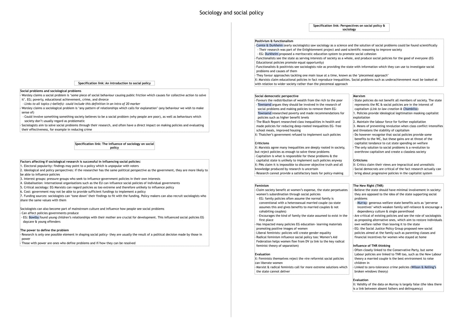 ## Sociology and science
### Specification link: Positivism
General views of positivism
- All logic of natural sciences can apply to socio