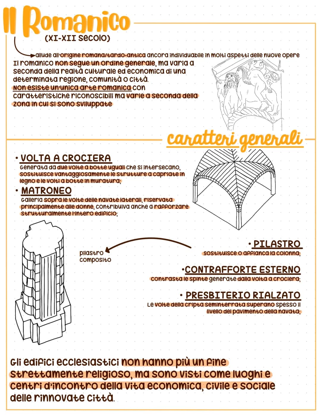 <p>Il Romanico (XI-XII secolo) allude all'origine romana/tardo-antica ancora individuabile in molti aspetti delle nuove opere. Il romanico