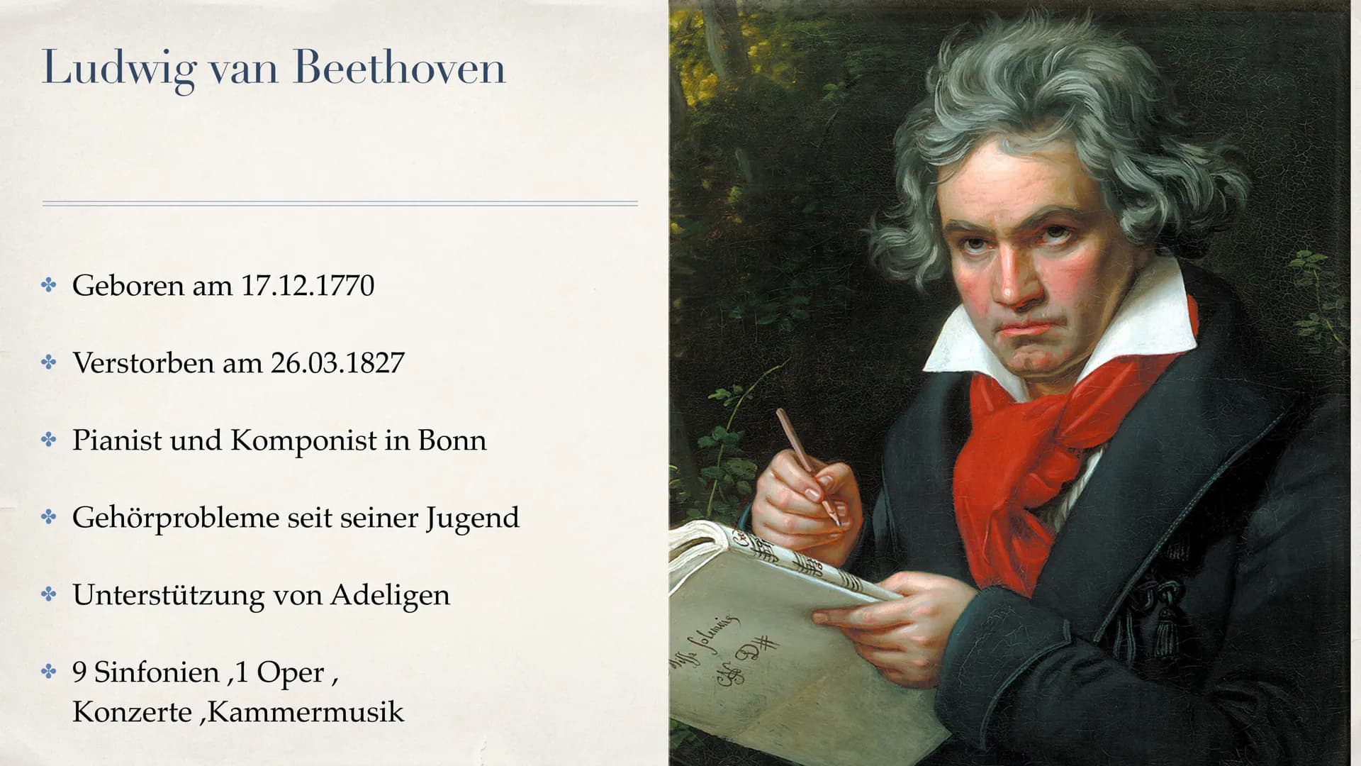 Klassik Gliederung
* Begriffserklärung
* Zeitliche Einordnung
* Hauptkomponisten
* Musikalische Merkmale (Instrumente, Sonatenhauptsatzform,