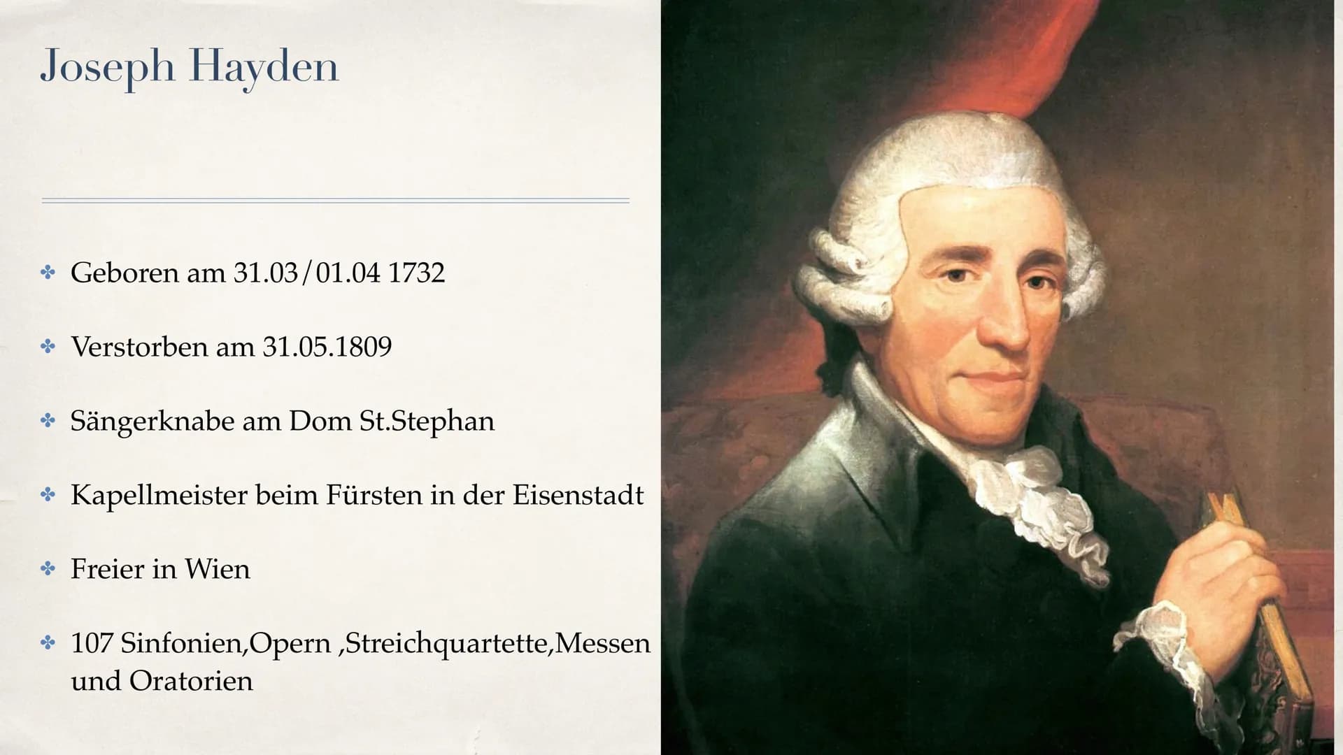 Klassik Gliederung
* Begriffserklärung
* Zeitliche Einordnung
* Hauptkomponisten
* Musikalische Merkmale (Instrumente, Sonatenhauptsatzform,