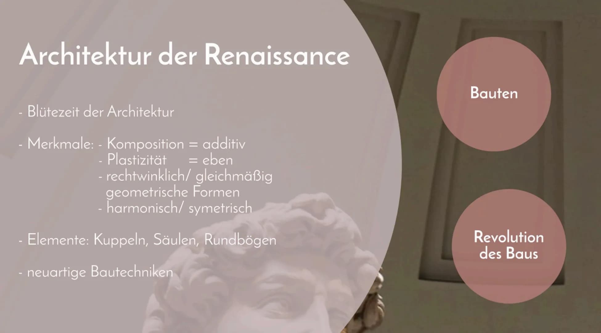 # Die Renaissance
Pia Rothenburg
Begriff:
Renaissance
Architektur
von Antike zur
Renaissance
Malerei
Menschenbild
Inhalt
Zusammenfas