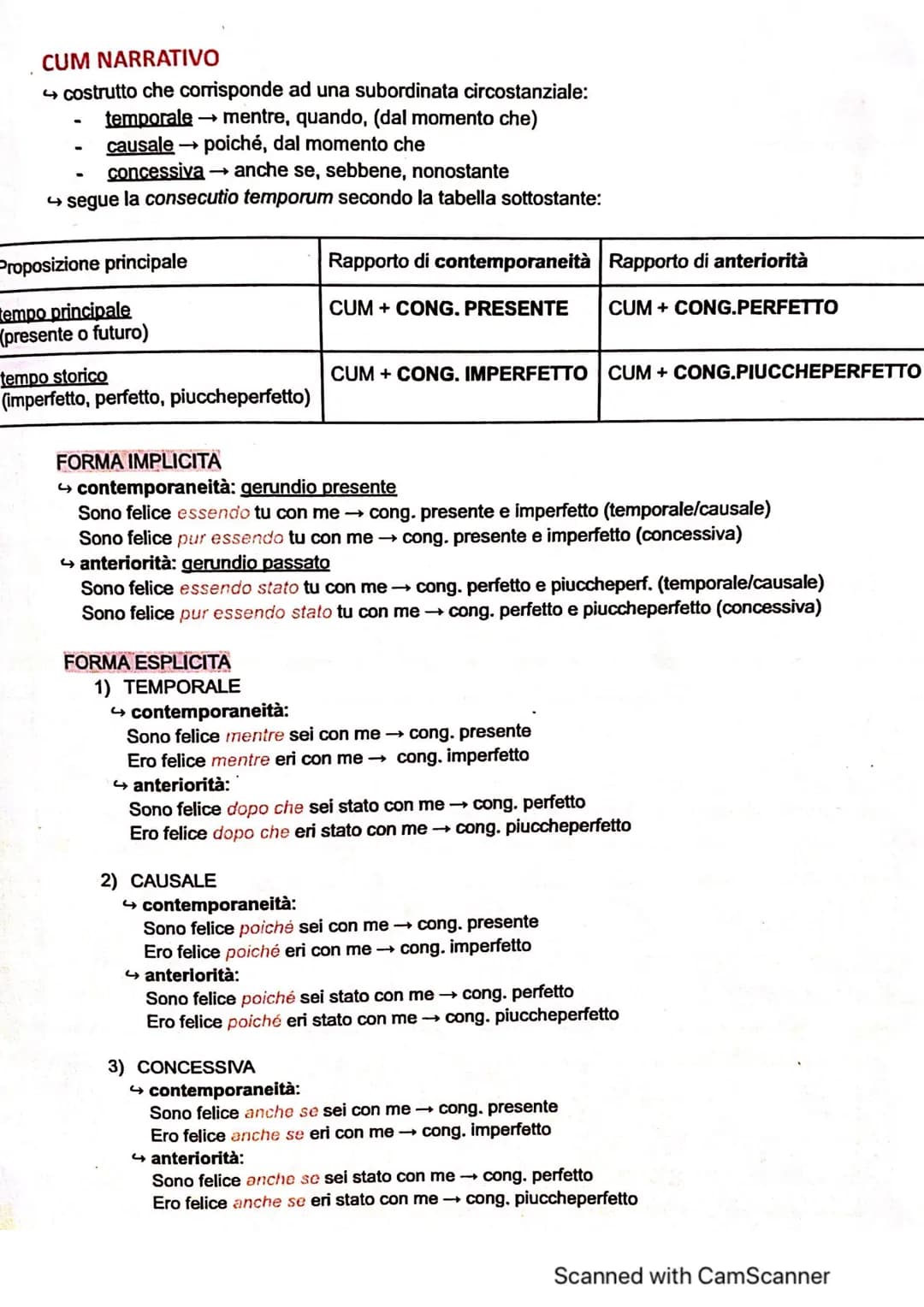 # CUM NARRATIVO
→ costrutto che corrisponde ad una subordinata circostanziale:
* temporale → mentre, quando, (dal momento che)
* causa
