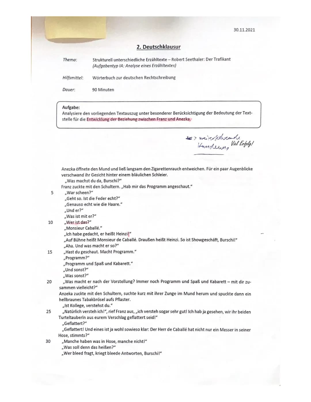 <p>Der Roman "Der Trafikant", verfasst von Robert Seethaler, der 2017 veröffentlicht wurde, behandelt die Entwicklung des siebzehnjährigen