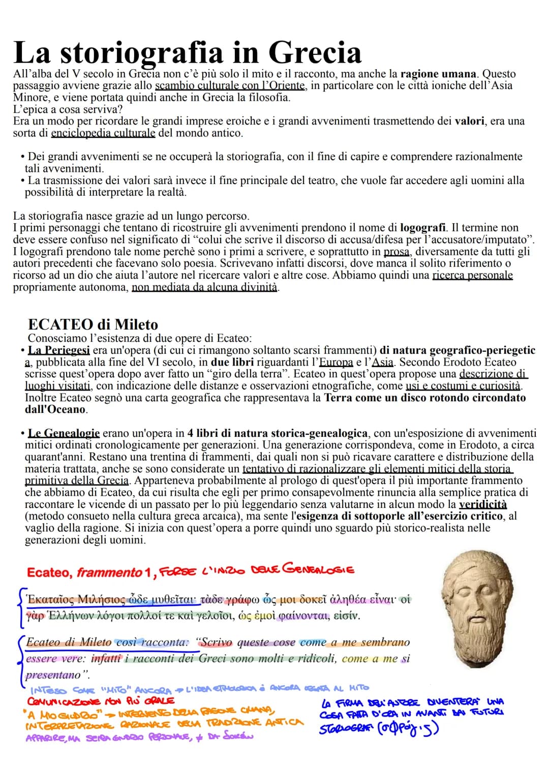 # La storiografia in Grecia
All'alba del V secolo in Grecia non c'è più solo il mito e il racconto, ma anche la ragione umana. Questo
passa