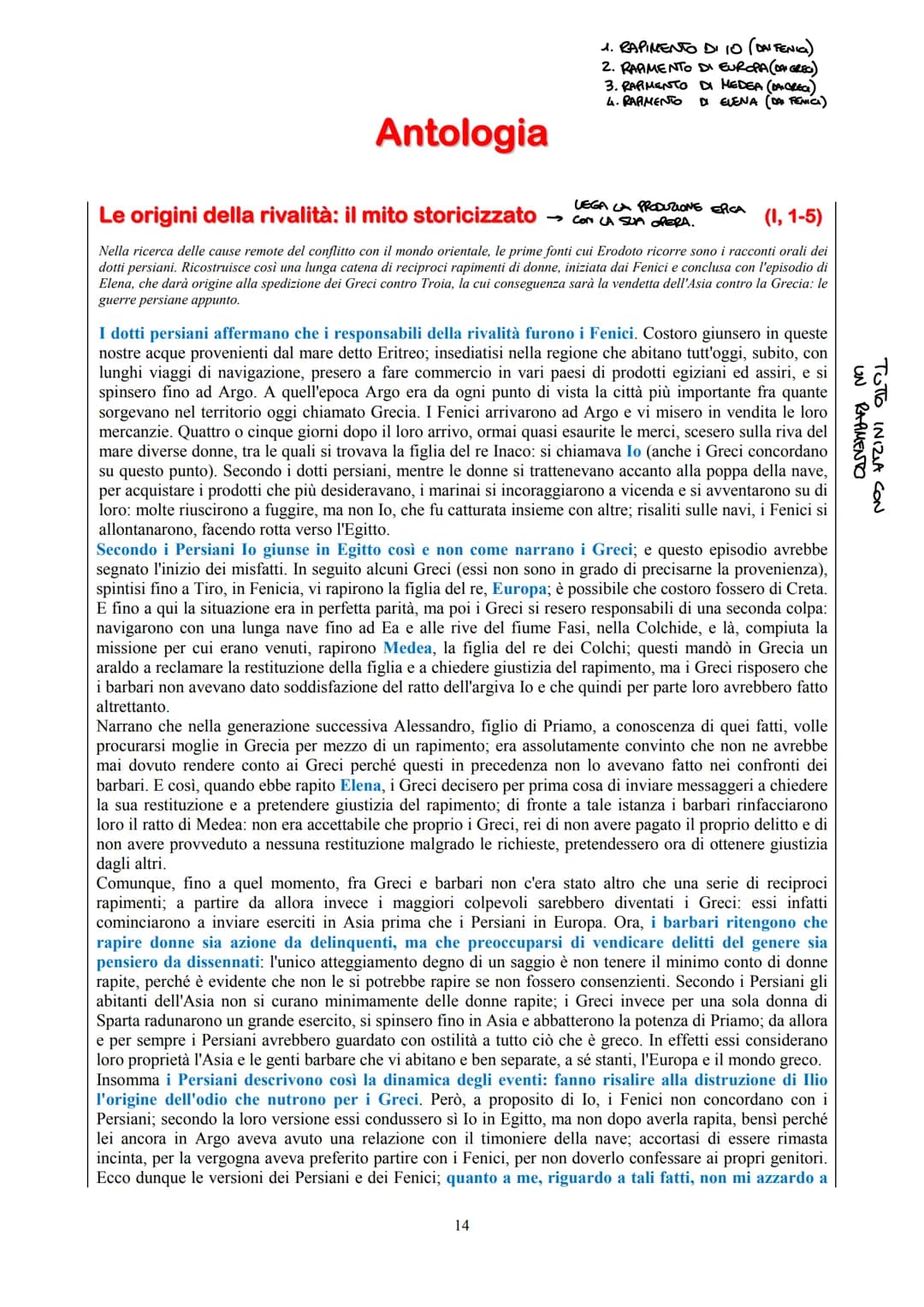 # La storiografia in Grecia
All'alba del V secolo in Grecia non c'è più solo il mito e il racconto, ma anche la ragione umana. Questo
passa