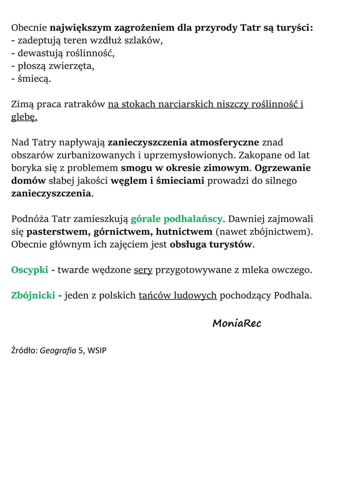 # Tatry
Środowisko przyrodnicze Tatr
Tatry - najwyższe pasmo górskie Polski - są częścią Karpat.
Grzbiety górskie - wysokie, mocno wydłuż