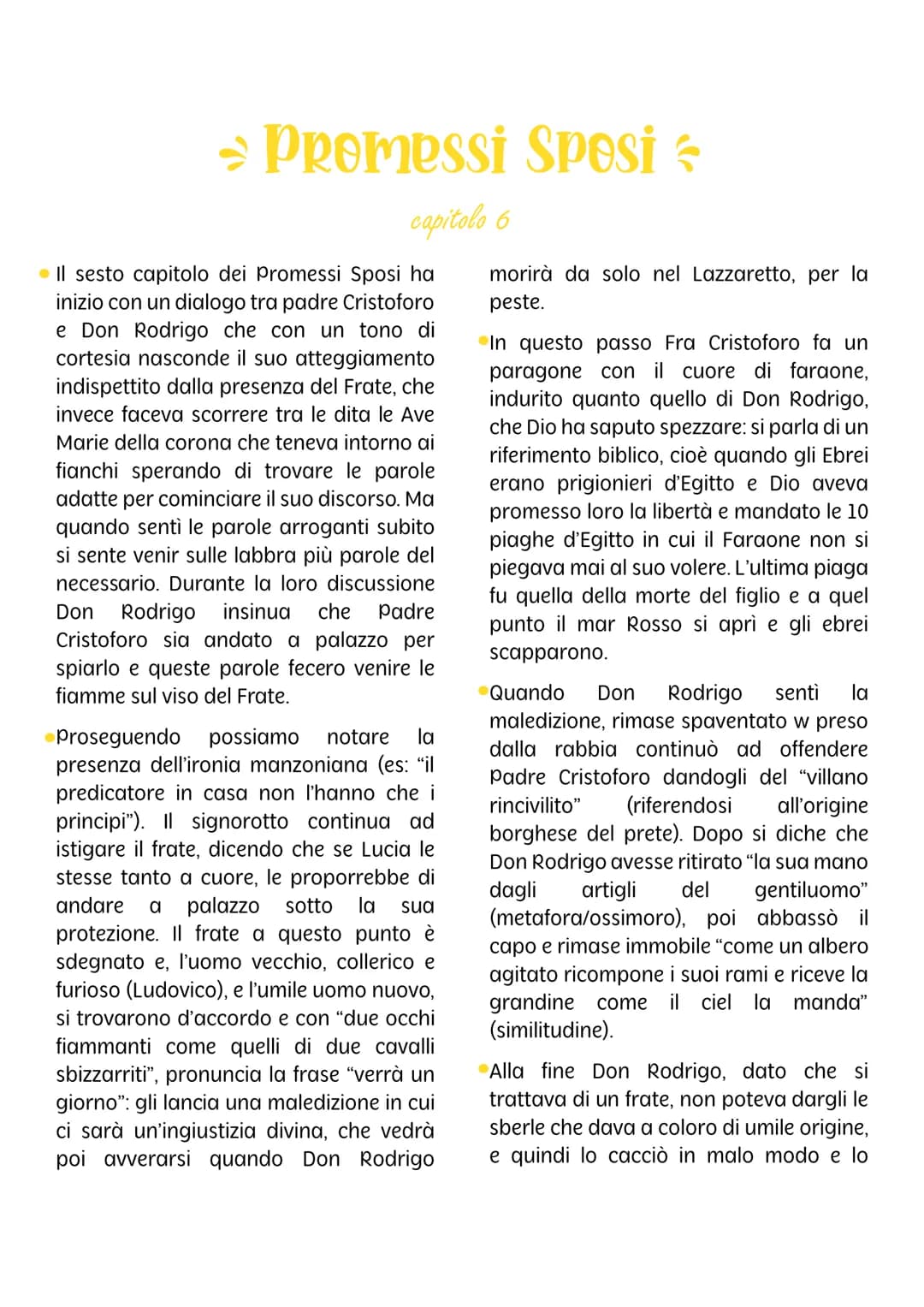 # → Promessi Sposi
capitolo 6
• Il sesto capitolo dei Promessi Sposi ha
inizio con un dialogo tra padre Cristoforo
e Don Rodrigo che con u