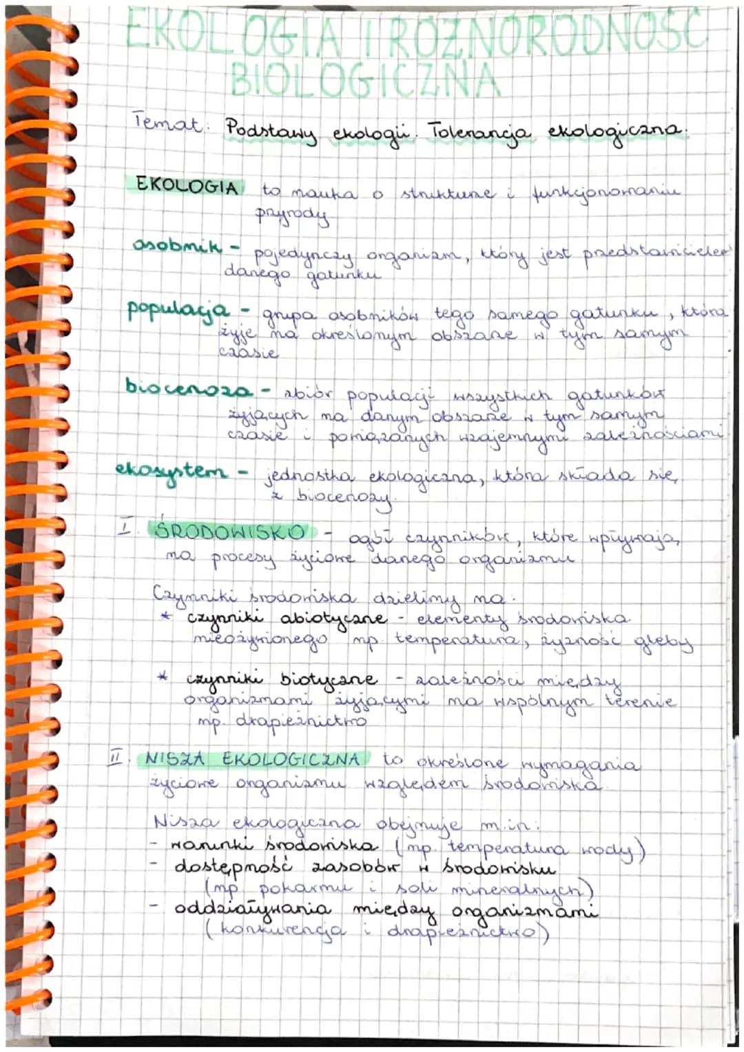 # EKOLOGIA I ROZNORODNOŚC
BIOLOGICZNA
Temat: Podstawy ekologii. Tolerancja ekologiczna.
EKOLOGIA to nauka o
striktune i funkcjonomanie
pry