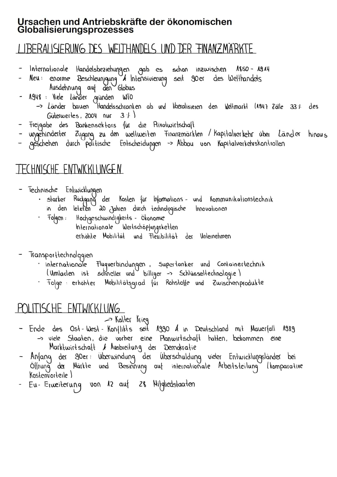 # Ursachen und Antriebskräfte der ökonomischen
Globalisierungsprozesses
# LIBERALISIERUNG DES WELTHANDELS UND DER FINANZMÄRKTE
- Internati