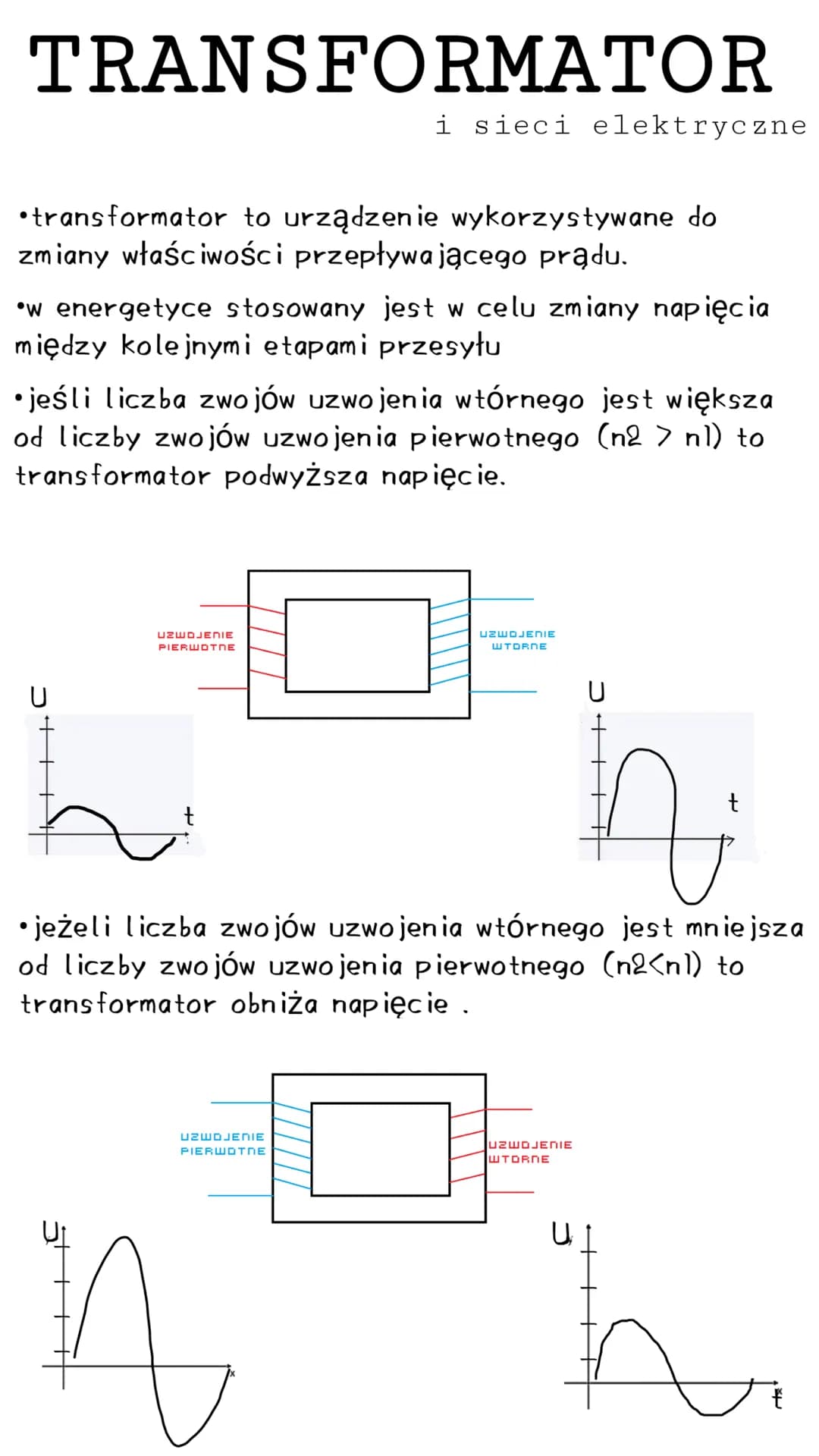 # TRANSFORMATOR
i sieci elektryczne
•transformator to urządzenie wykorzystywane do
zmiany właściwości przepływającego prądu.
•w energetyce