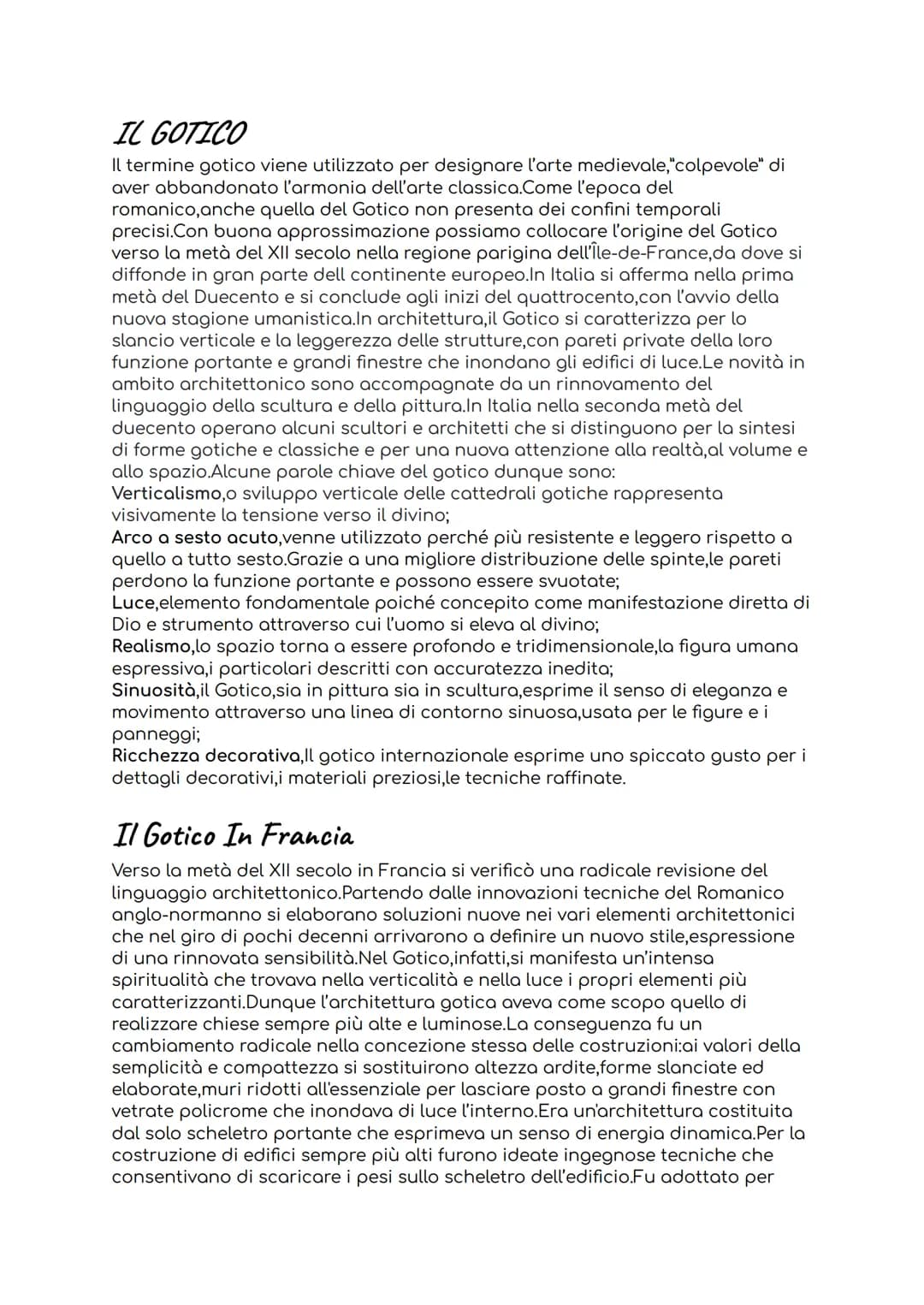 # IL GOTICO
Il termine gotico viene utilizzato per designare l'arte medievale,"colpevole" di
aver abbandonato l'armonia dell'arte classica.