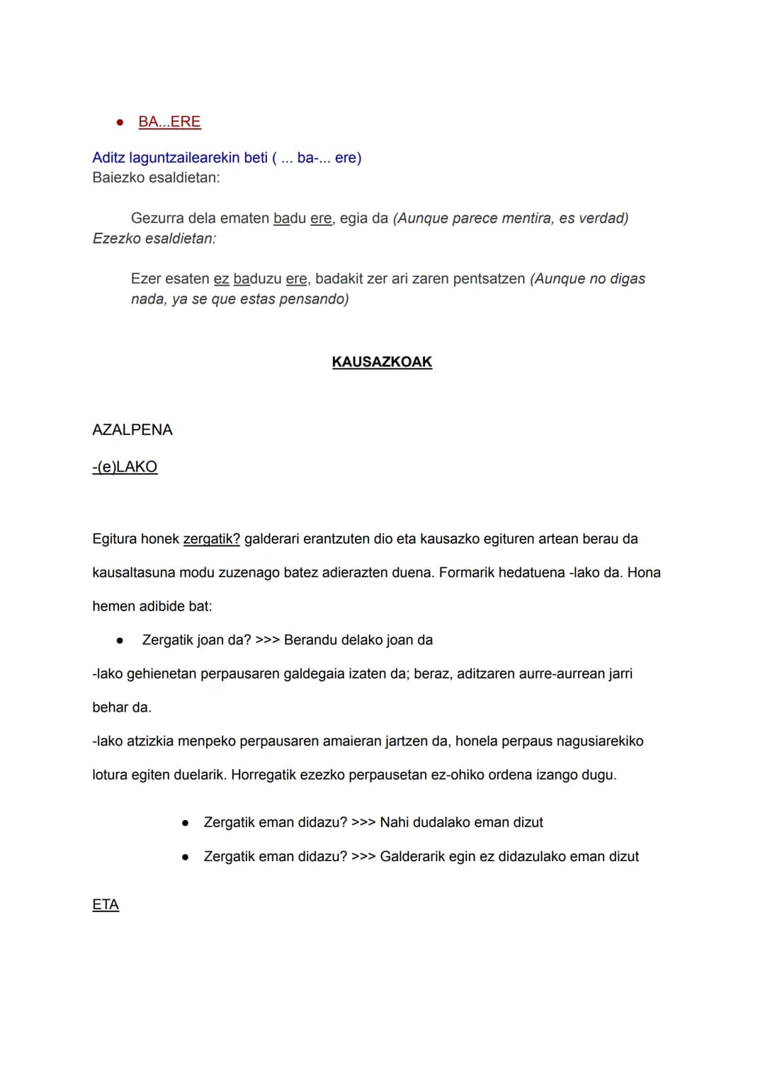 # PERPAUSAK
PERPAUS KONPLETIBOAK
AZALPENAK
-(e)LA > baiezko esaldietan erabiltzen da (perpaus nagusia baiezkoa denean)..
Adib.: Ondo dag