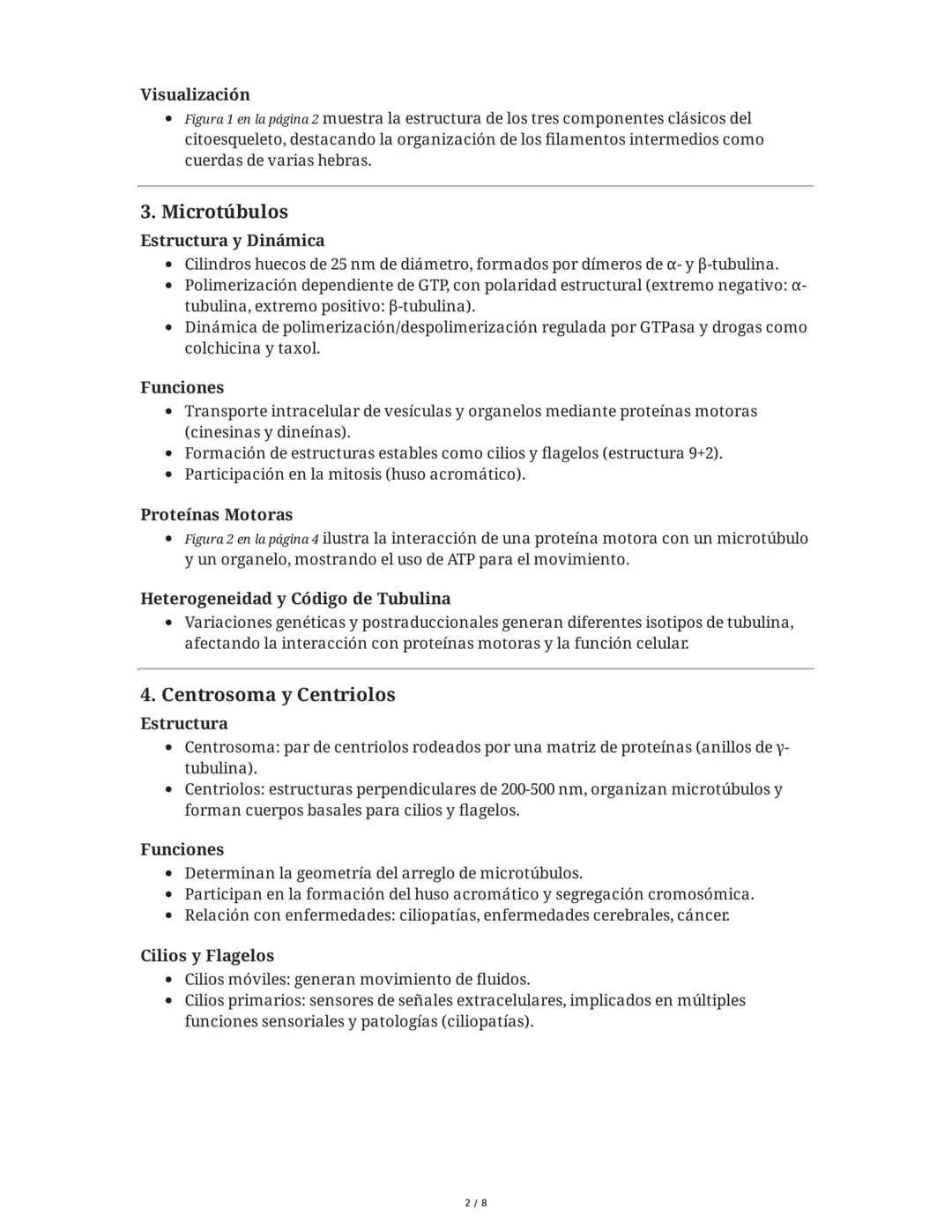 El Citoesqueleto: Un Componente Fundamental en la
Arquitectura y Fisiología Celular
Resumen General
El citoesqueleto es una red dinámica de