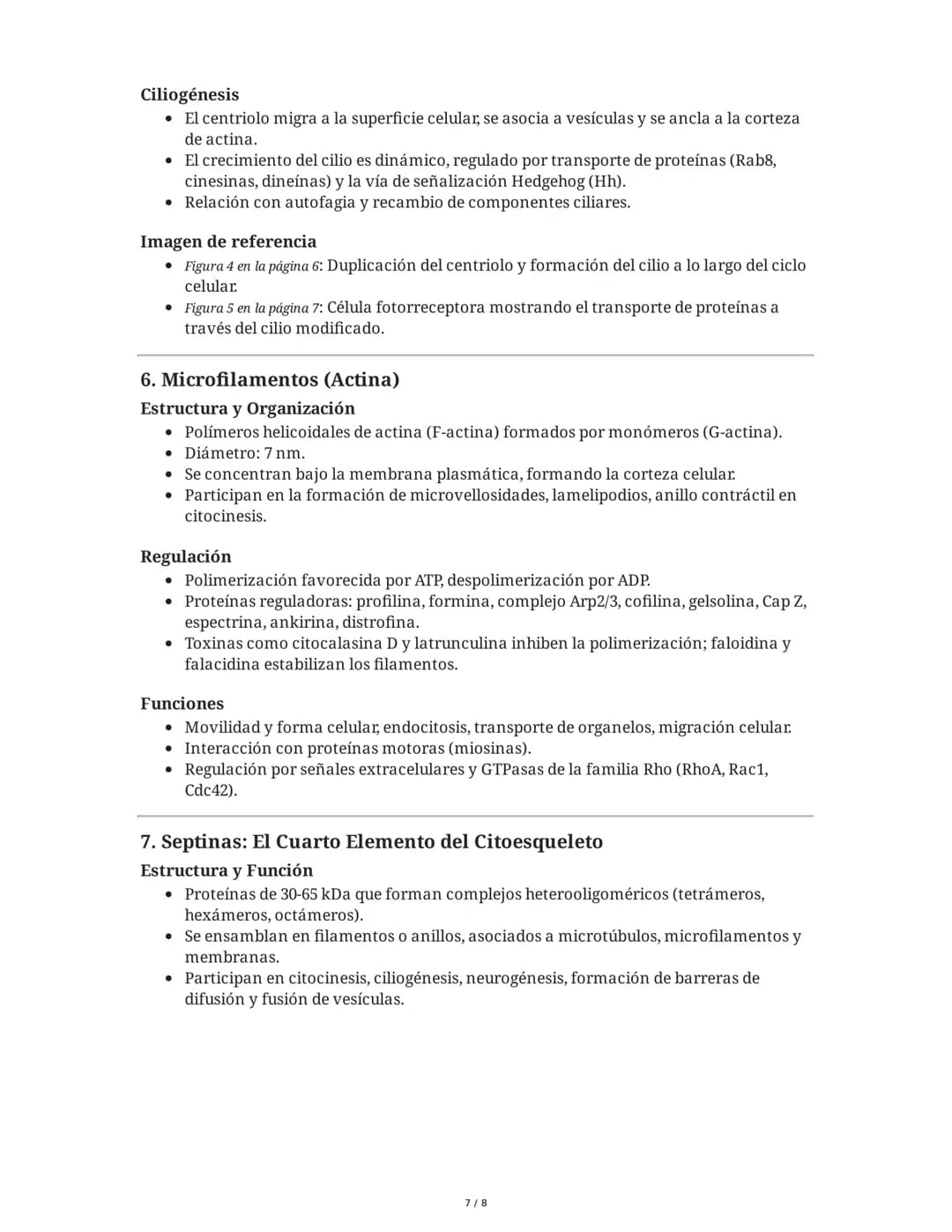 El Citoesqueleto: Un Componente Fundamental en la
Arquitectura y Fisiología Celular
Resumen General
El citoesqueleto es una red dinámica de
