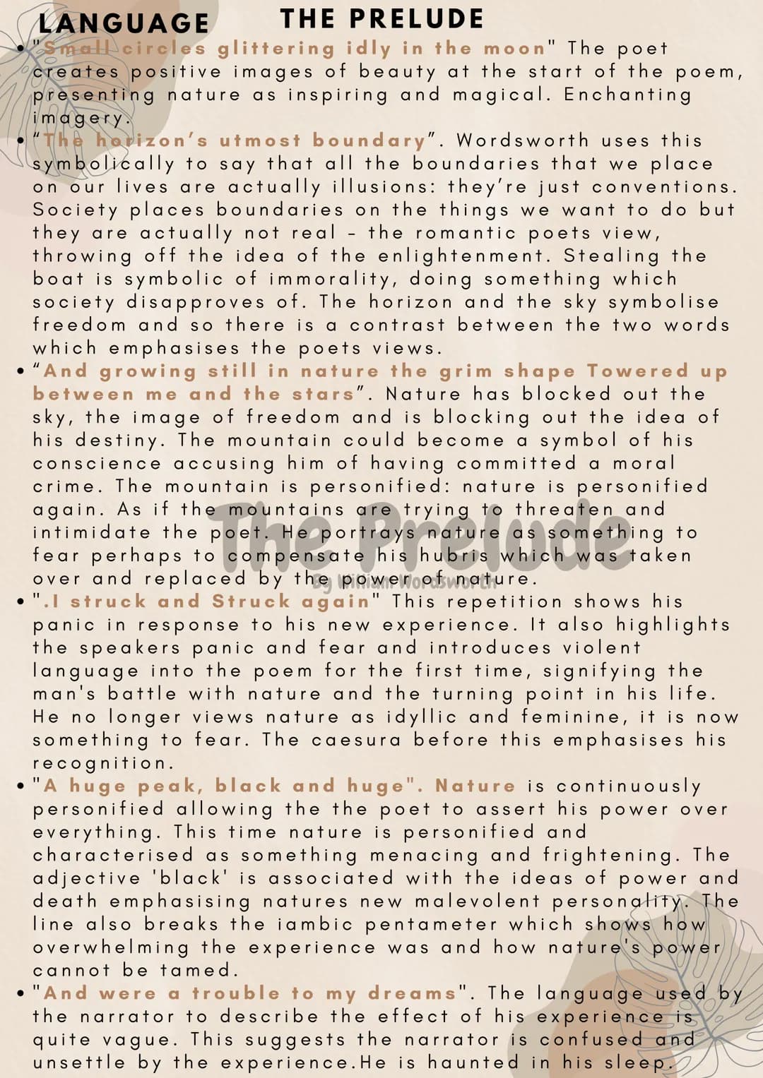 # SUMMARY THE PRELUDE
The Prelude is an autobiographical and a first-person
account of experiences in William Wordsworth's own life. The
fu