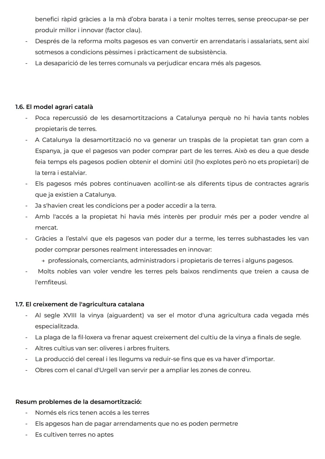 TRANSFORMACIONS AGRÀRIES I PROCÉS INDUSTRIAL (1833-1900)
1. L'AGRICULTURA, ENTRE LA REFORMA I L'ESTANCAMENT
- L'endarreriment econòmic espa