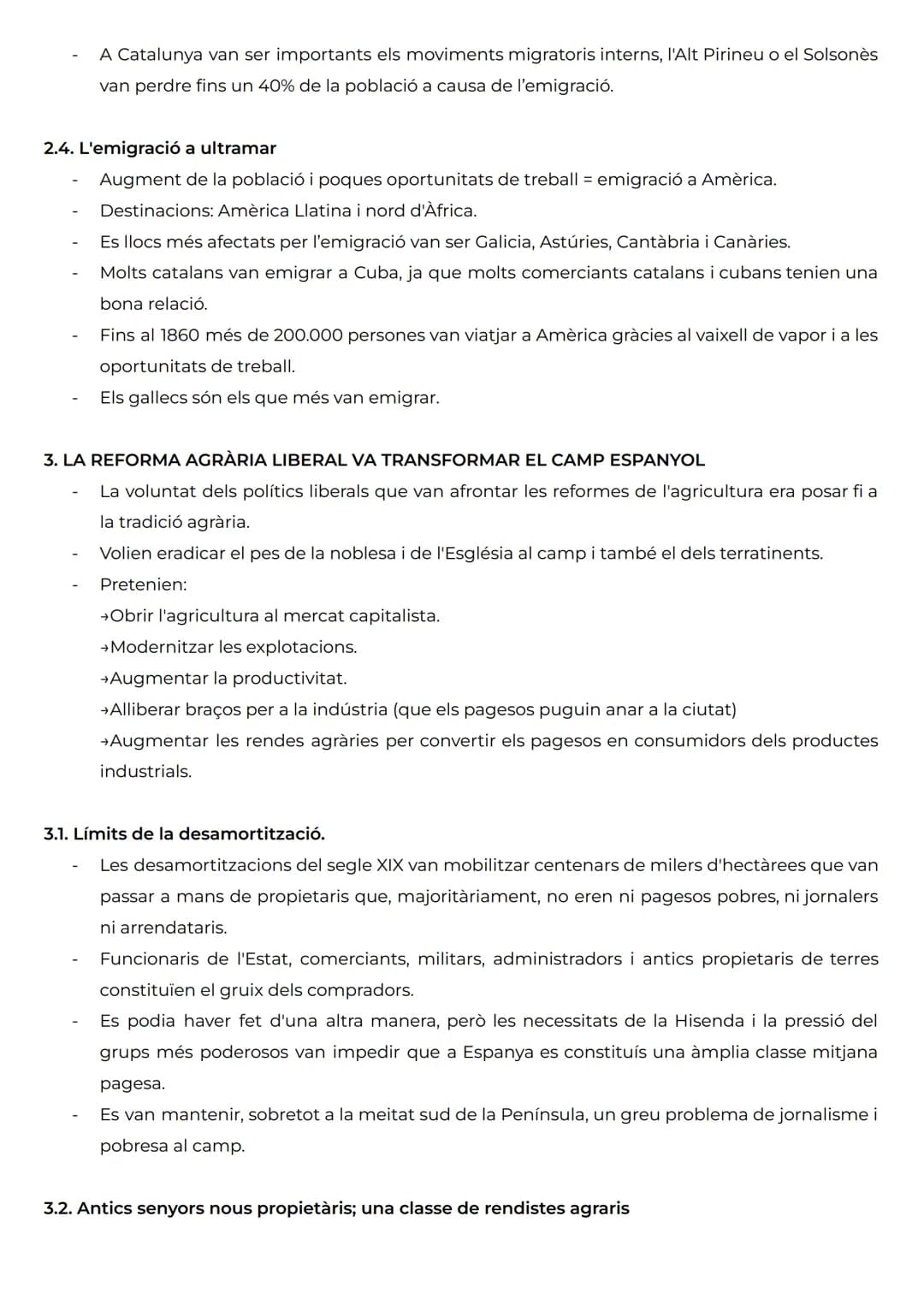 TRANSFORMACIONS AGRÀRIES I PROCÉS INDUSTRIAL (1833-1900)
1. L'AGRICULTURA, ENTRE LA REFORMA I L'ESTANCAMENT
- L'endarreriment econòmic espa