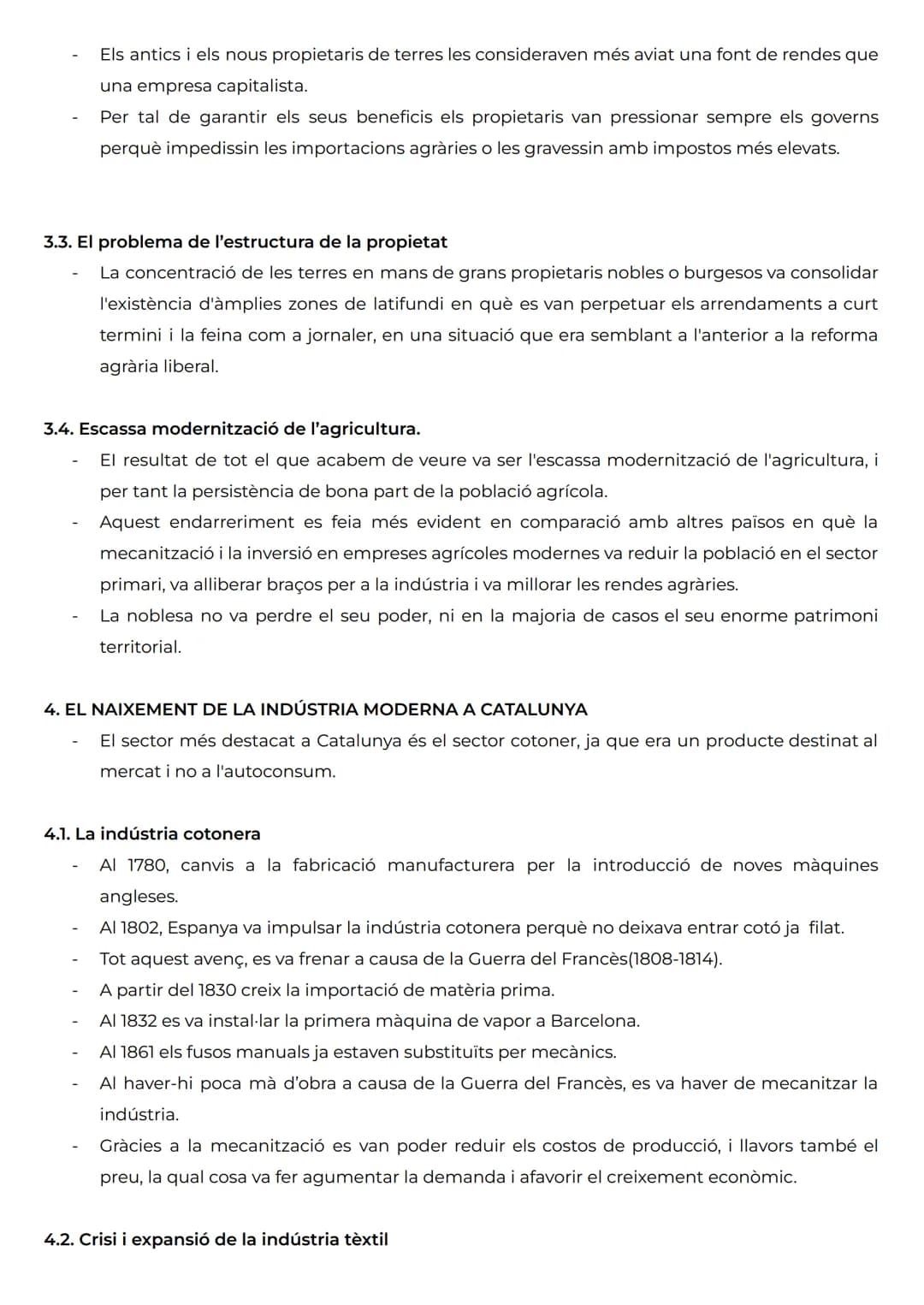 TRANSFORMACIONS AGRÀRIES I PROCÉS INDUSTRIAL (1833-1900)
1. L'AGRICULTURA, ENTRE LA REFORMA I L'ESTANCAMENT
- L'endarreriment econòmic espa