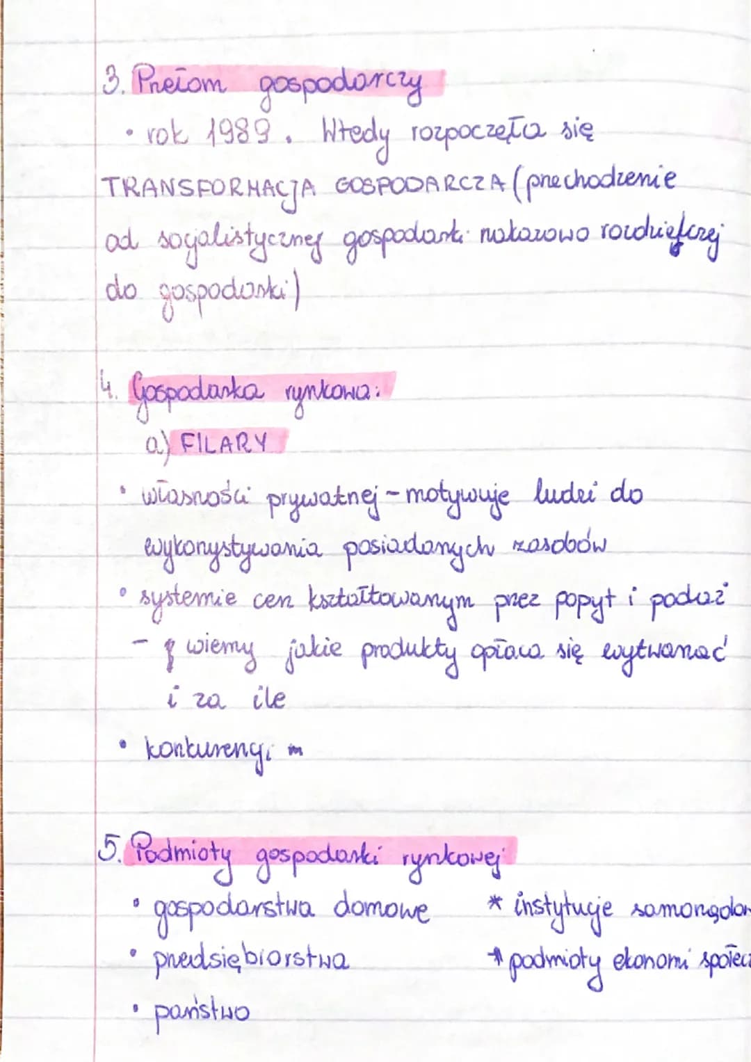 (1)
# Podstary przedsiębiorczoster
1. Definicje
wrajemnych wleinosu
a) mechanizm rynkowy - ozdi walingen
między podażem popytem a cena tow