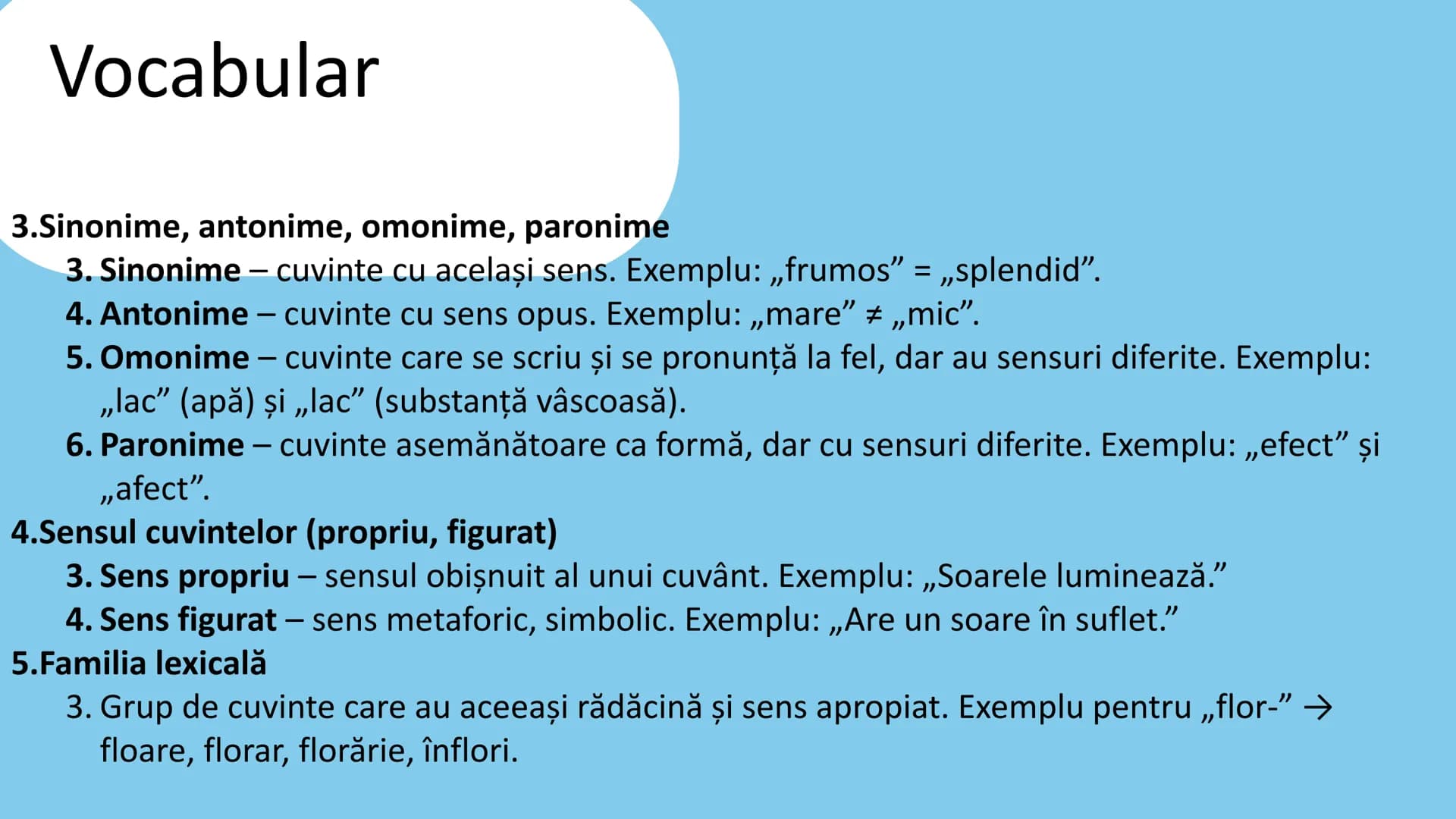 Evaluare Nationala
Limba Romana
(Tot ce trebuie sa sti) Fonetica
1.Sunet, literă, silabă
1. Sunet - unitatea de bază a vorbirii. Exemple: „