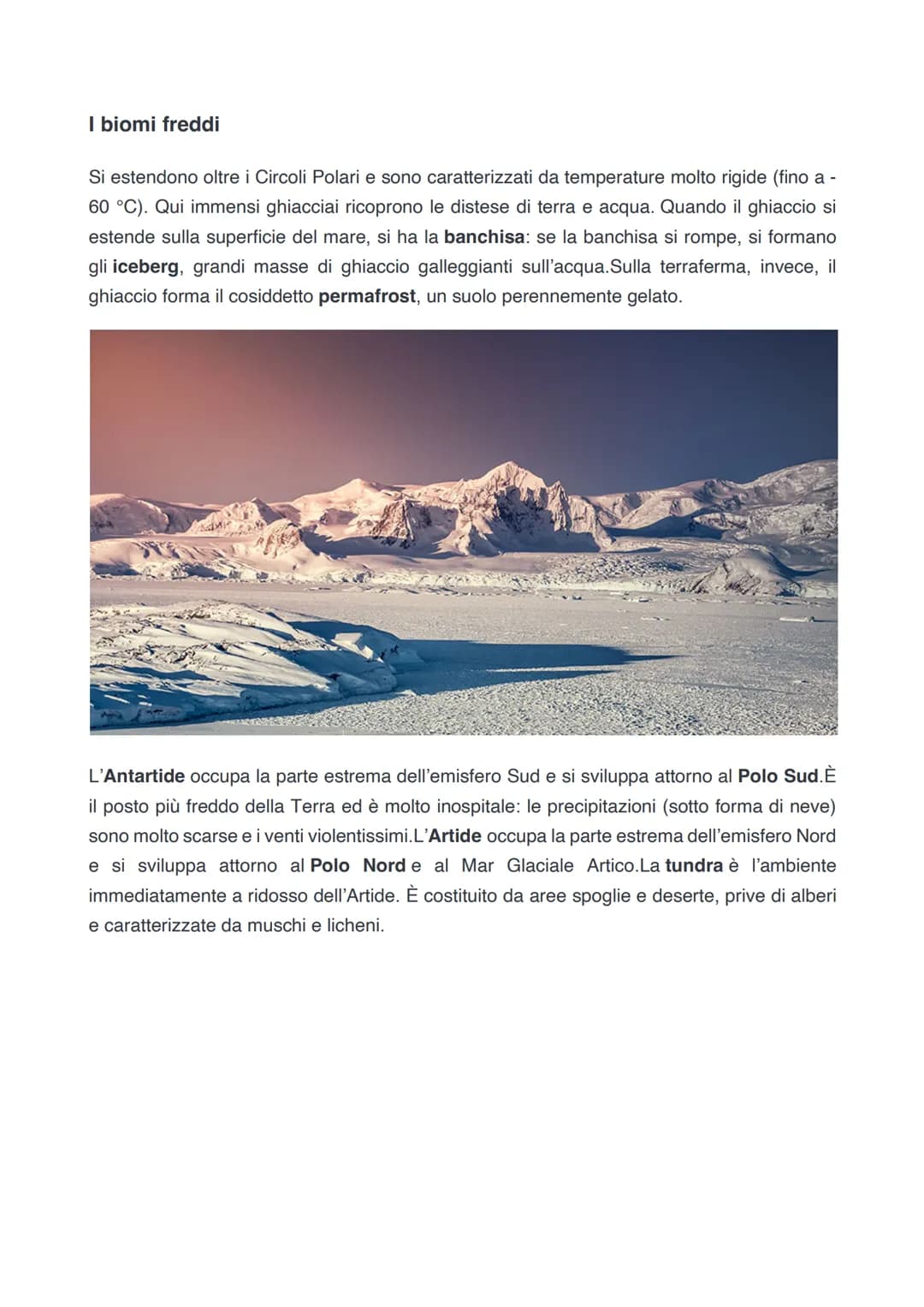 # Le fasce climatiche e i biomi
Sulla Terra ci sono diverse fasce climatiche (gruppi di climi). Ogni clima ha valori specifici
di temperatu