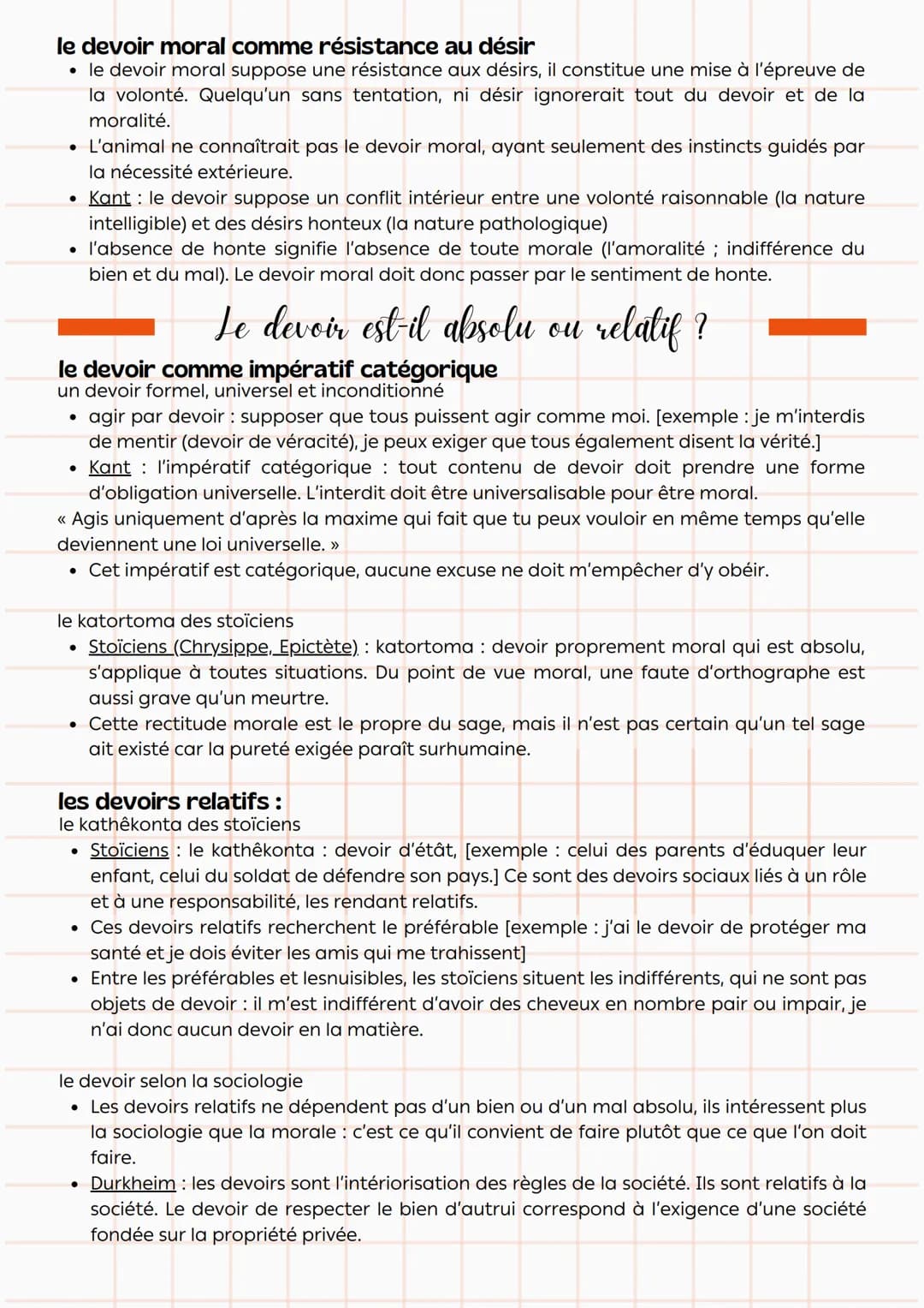 # Philosophie
Le devoir
definitions:
l'obligation pour l'homme d'obéir à un ou plusieurs
commandements.
accroches:
<< Il est ordinaire