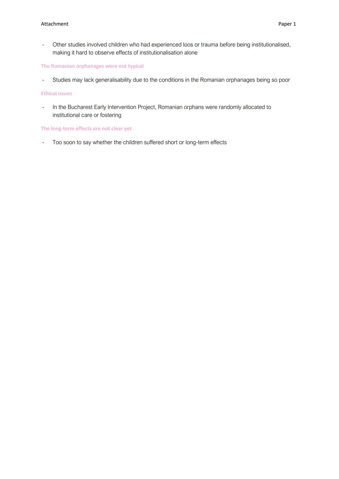 Attachment
ROMANIAN ORPHAN STUDIES: EFFECTS ON INSTITUTIONALISATION
Paper 1
A01
Romanian orphan studies
- Orphan studies are used to st