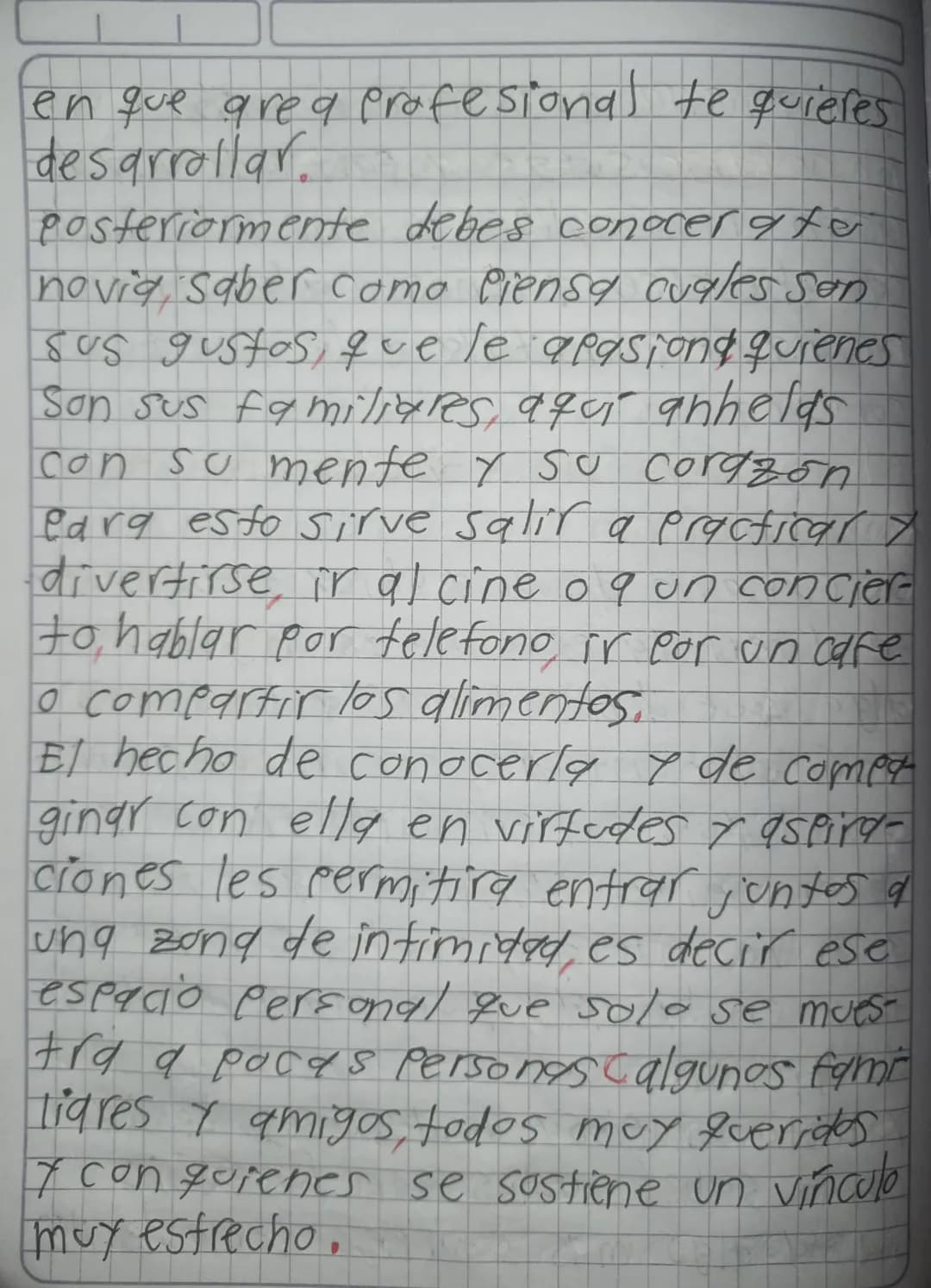 El noviazgo en la adolecencia sabe esperar
El noviazgo en la adolescencia es
und etapa intensa de la vida, con
Sentimientos nuevos que dese