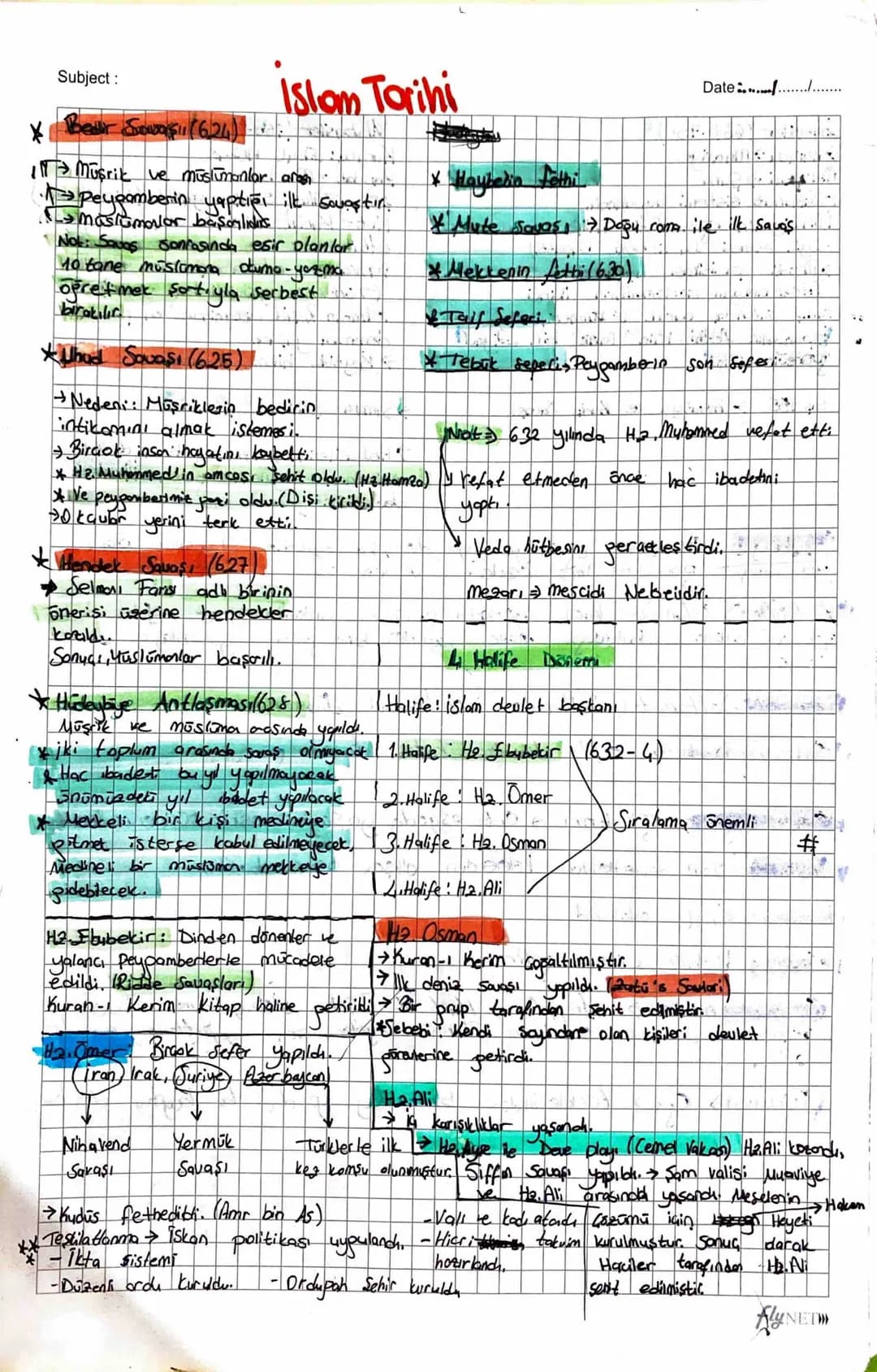 Subject:
* Bear Sowa (624)
Islom Torihi
Date..........
* Haybelin fethi
* Müşrik ve müslümanlar, aren
Peygamberin yaptığı ilk savaştır.
mas