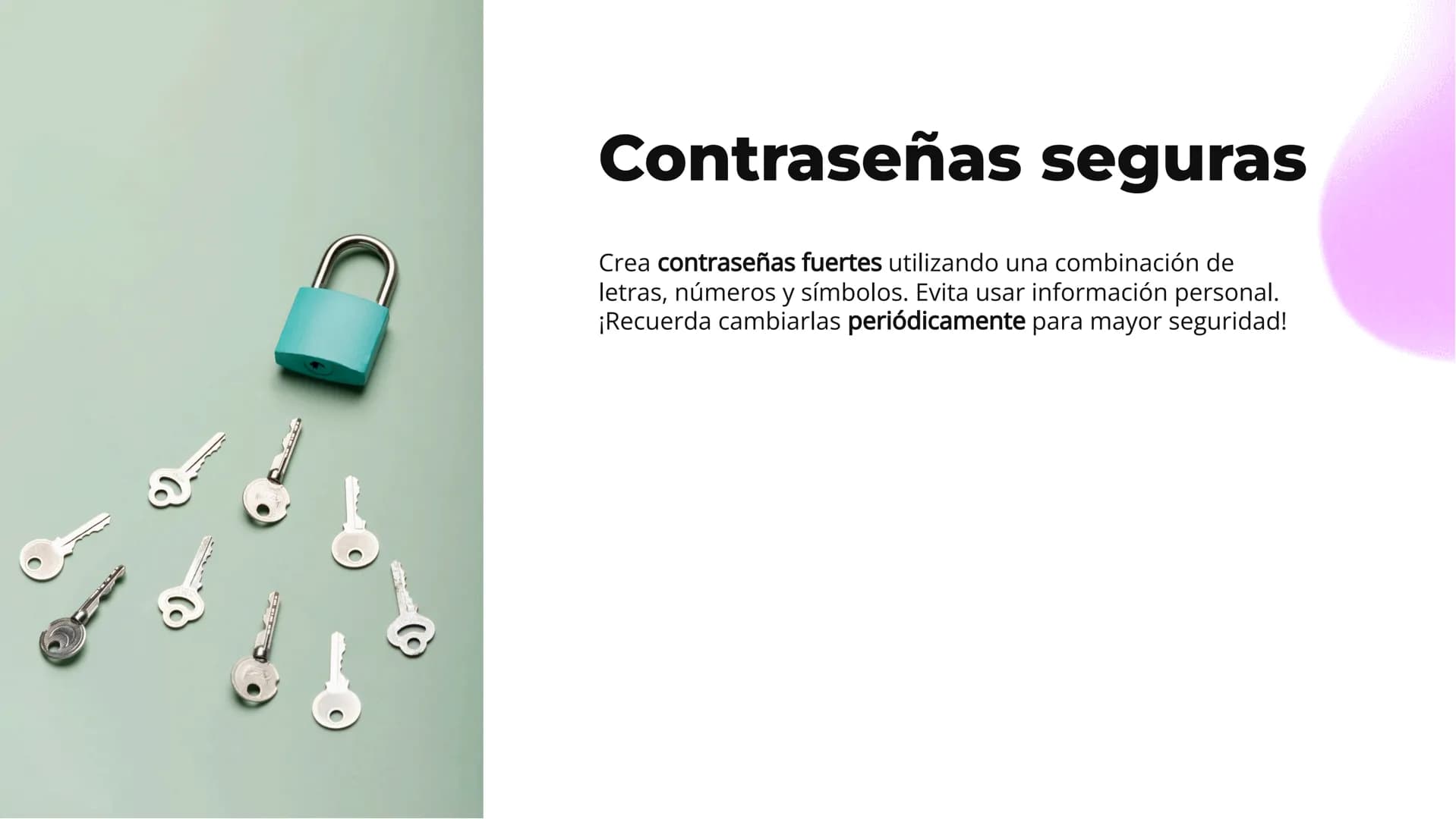 # ¡Navega seguro!
## Consejos para
## protegerte en internet # ¡Bienvenidos!
HTML
50% 12% 25% 75%
¡Prepárate para navegar seguro en intern