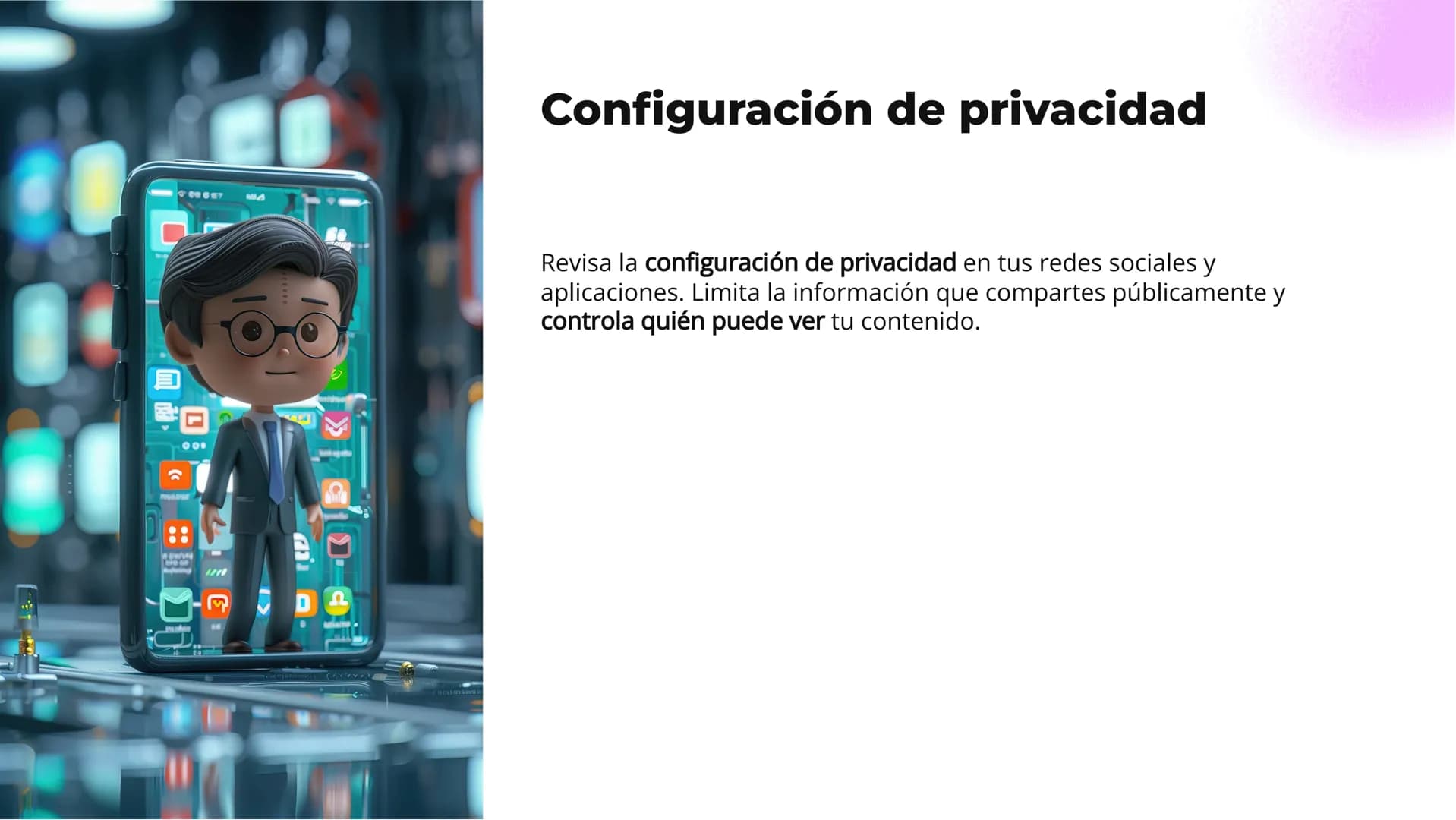 # ¡Navega seguro!
## Consejos para
## protegerte en internet # ¡Bienvenidos!
HTML
50% 12% 25% 75%
¡Prepárate para navegar seguro en intern