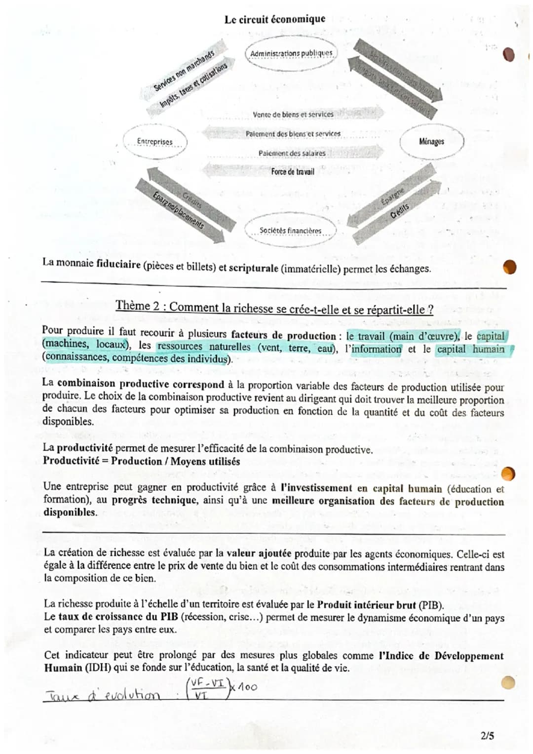 # ECONOMIE: Synthèse du programme de Première
Thème 1: Quelles sont les grandes questions économiques et leurs enjeux actuels?
Un agent éc