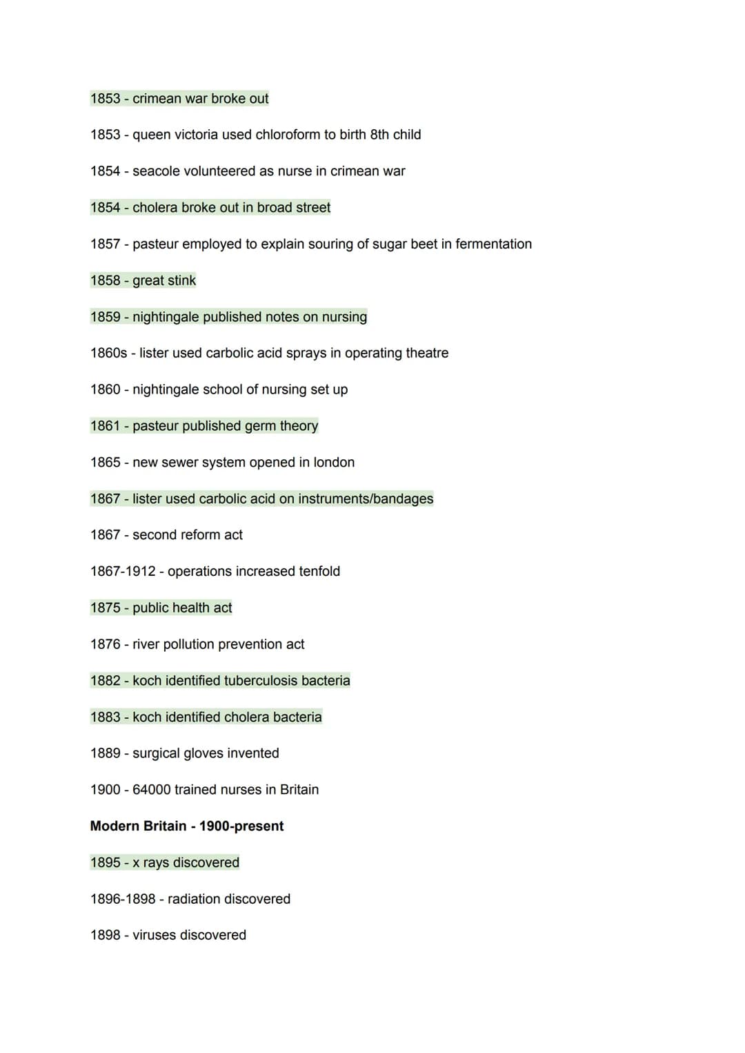 Medieval - 1250-1500
460BC - hippocrates born
377BC - hippocrates died
129 galen born
1100/1300 - astrology as diagnosis brought to Brit