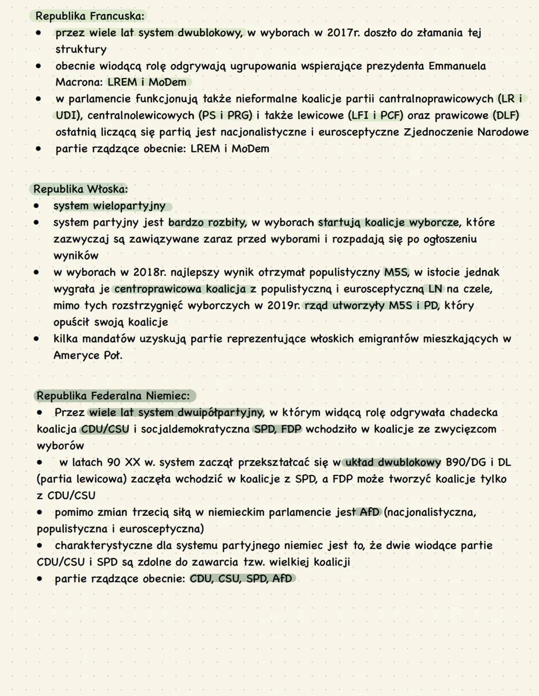 @olunia
# Systemy partyjne i wyborcze
1. Partie polityczne
Partia polityczna - dobrowolna organizacja dążąca do zdobycia lub utrzymania wł